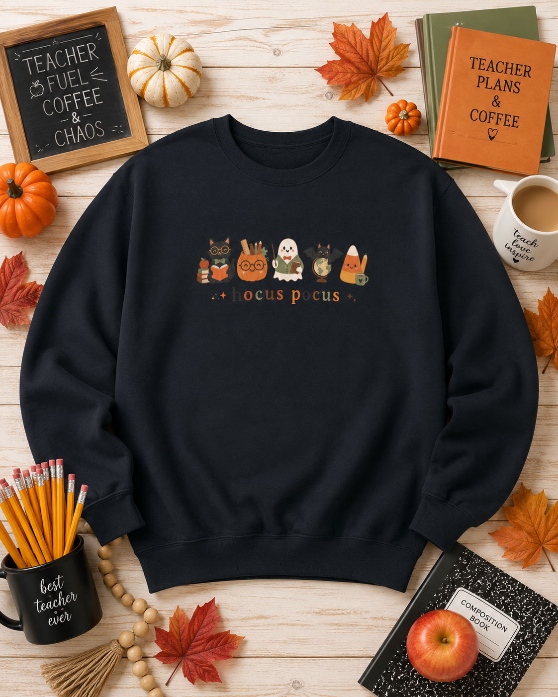 Hocus Pocus Time to Focus Teacher Sweatshirt, Halloween Teacher Crewneck, Cute Fall Classroom Shirt, Spooky Season Teacher Gift