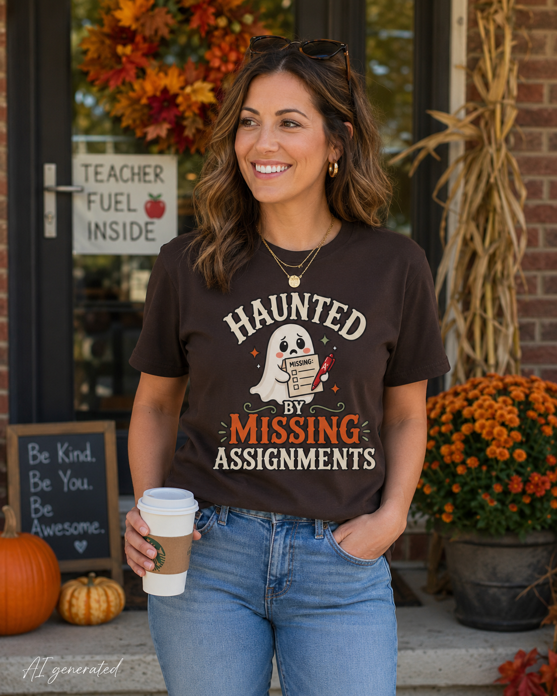 Haunted by Missing Assignments Shirt | Funny Halloween Teacher Tee | Spooky Teacher Shirt | Fall Classroom Tee