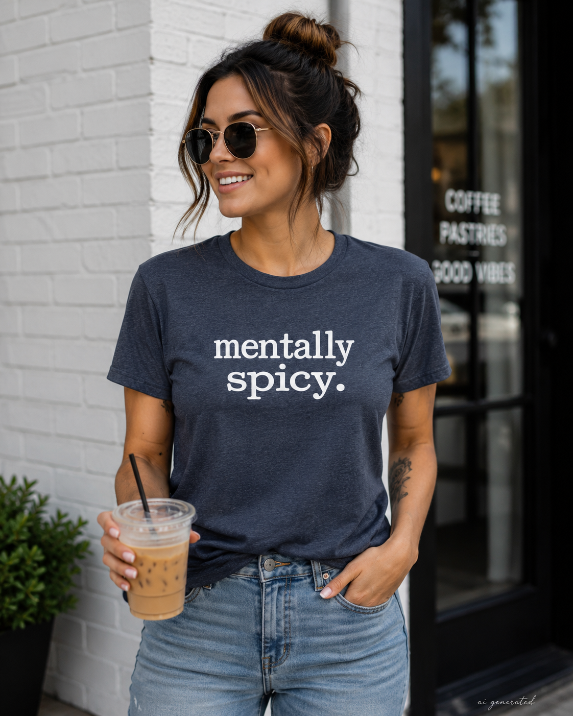 Mentally Spicy Shirt, Funny Sarcastic Graphic Tee, Sassy Mental Health T-Shirt, Unisex Typewriter Quote Shirt, Gift for Her or Him