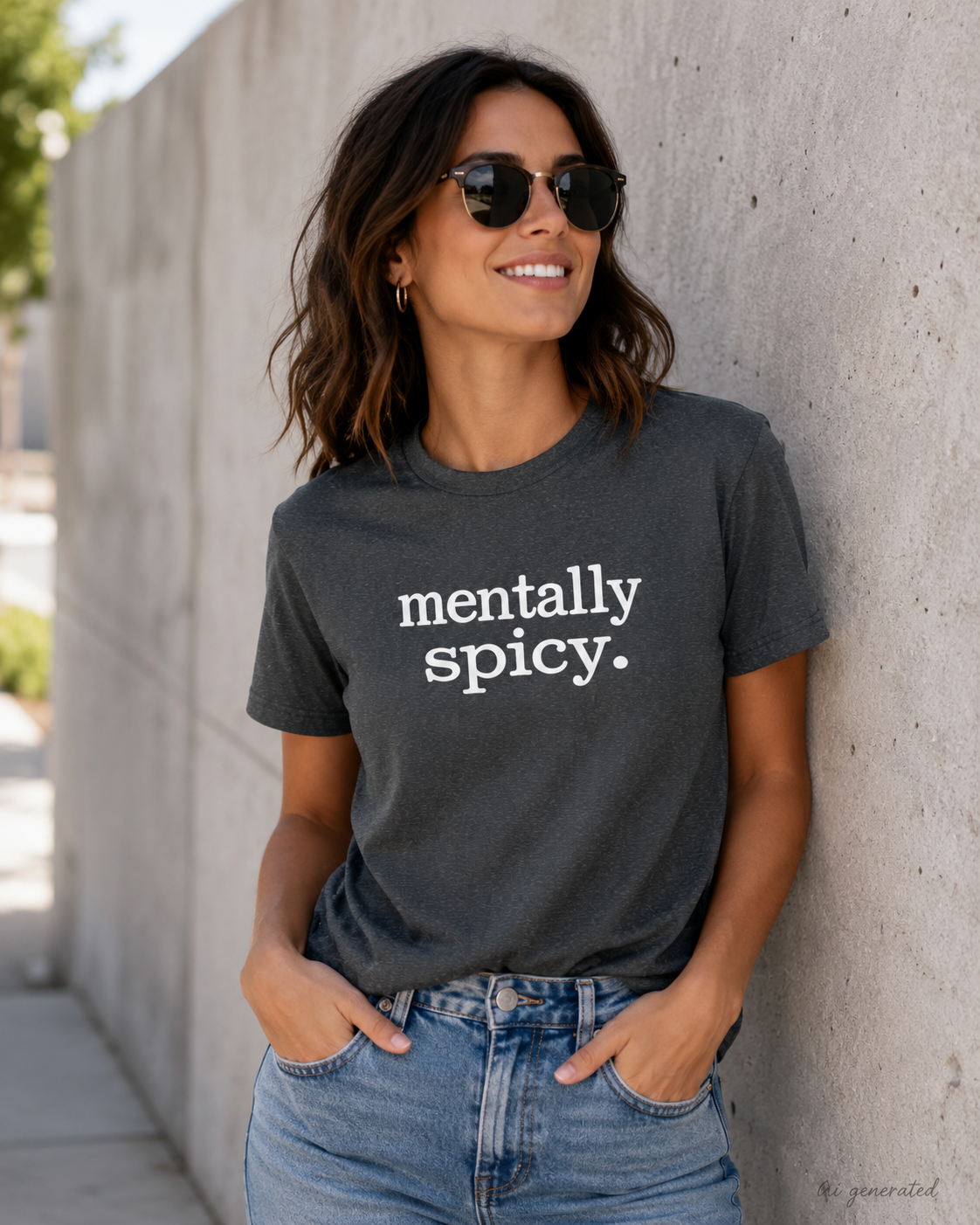 Mentally Spicy Shirt, Funny Sarcastic Graphic Tee, Sassy Mental Health T-Shirt, Unisex Typewriter Quote Shirt, Gift for Her or Him