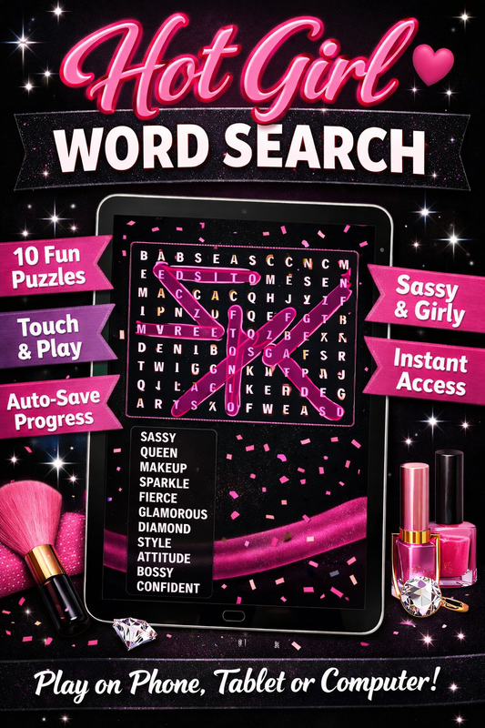 Hot Girl Word Search – Sassy Brain Game