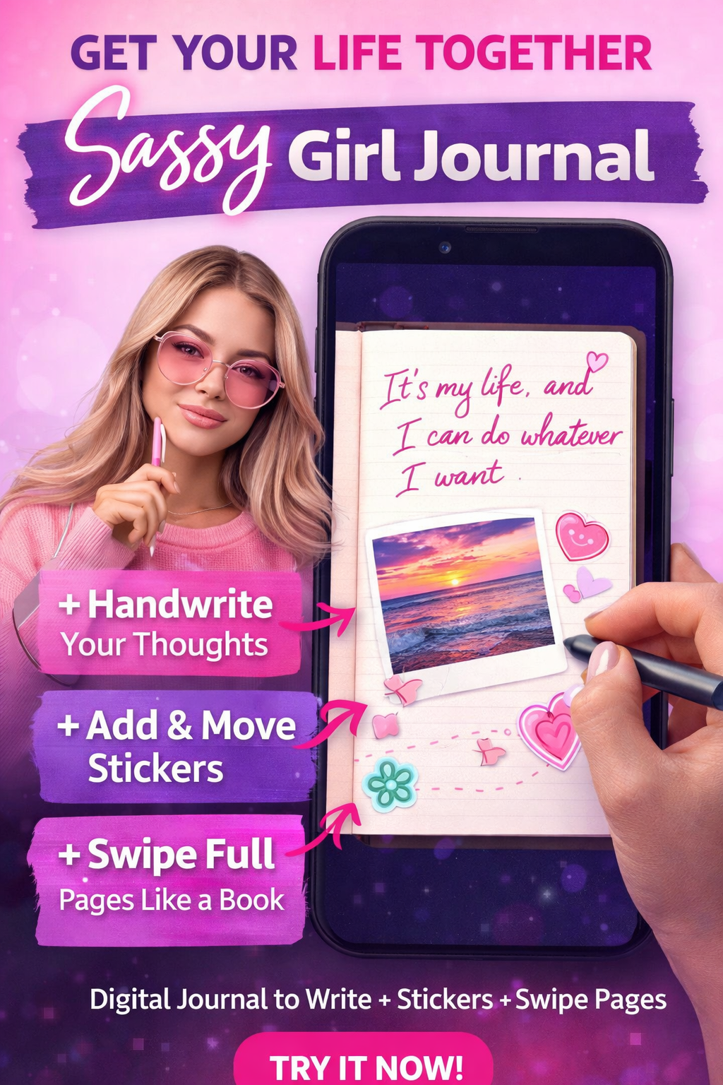 Sassy Girl Journal™ – Digital Web Journal (Tablet + Mobile Friendly)