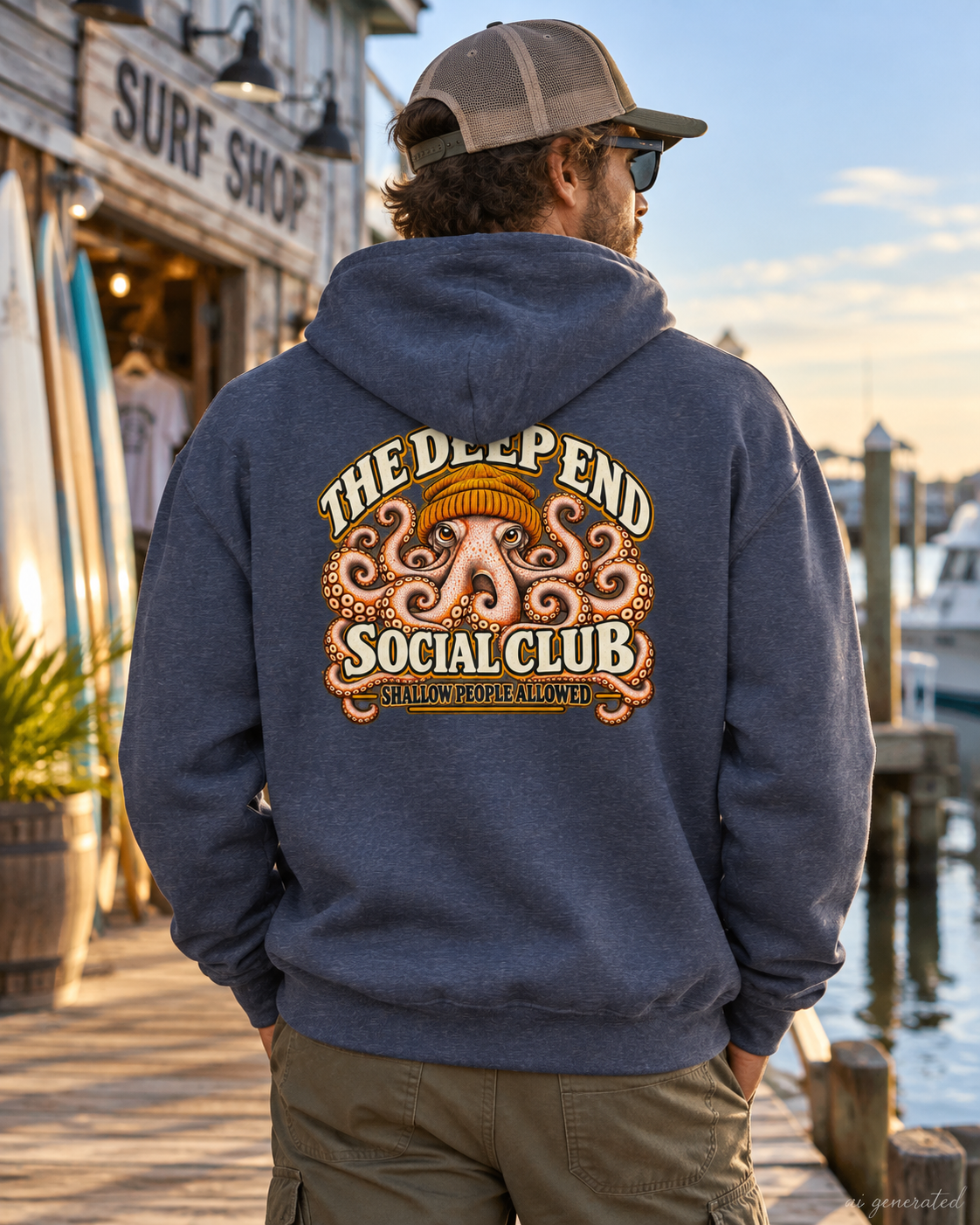 The Deep End Social Club Octopus Hoodie | Shallow People Allowed