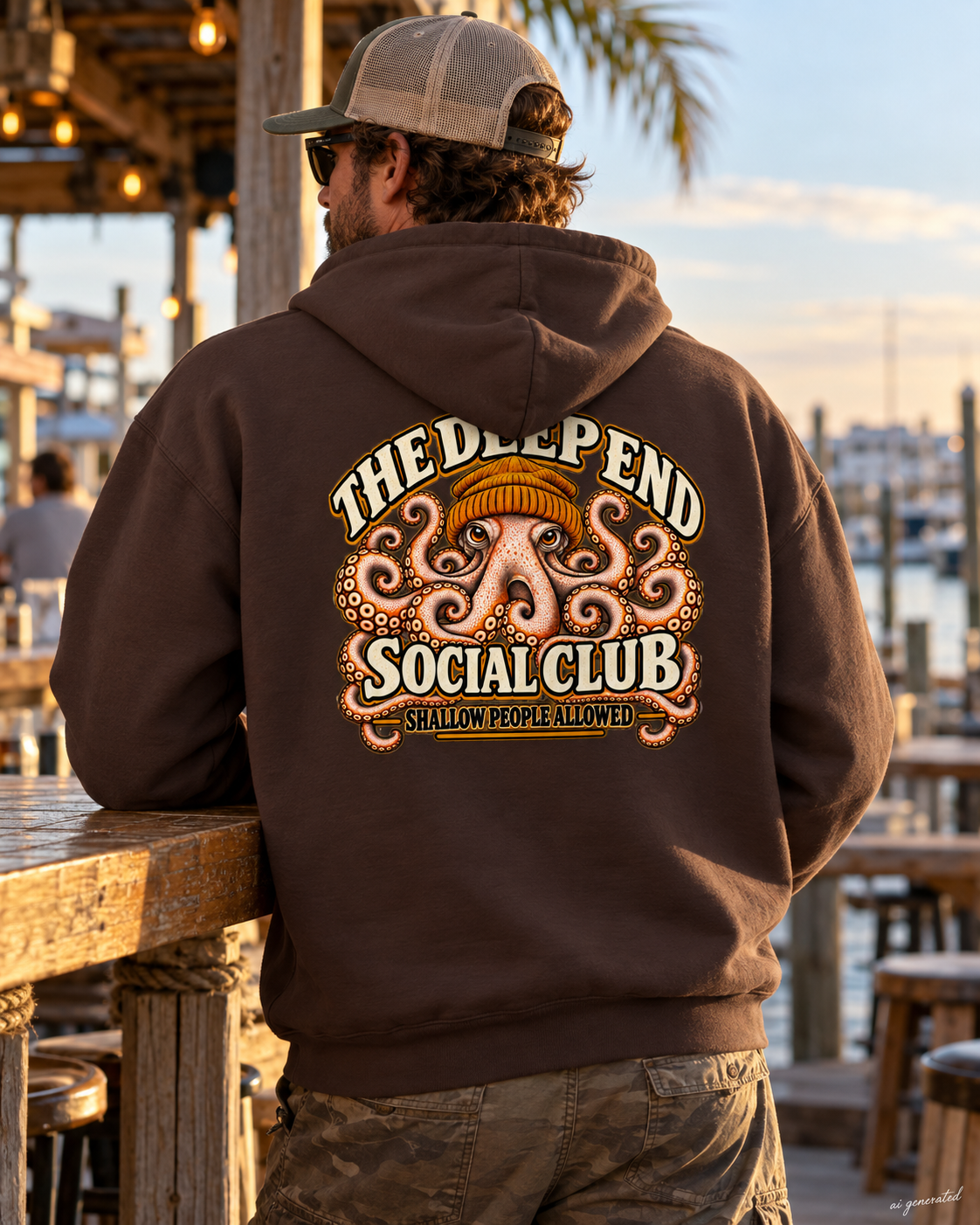 The Deep End Social Club Octopus Hoodie | Shallow People Allowed