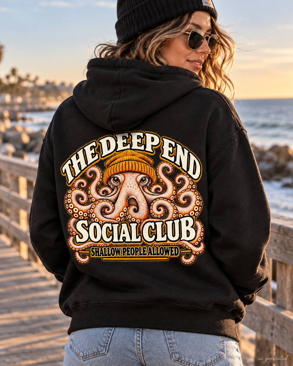 The Deep End Social Club Octopus Hoodie | Shallow People Allowed