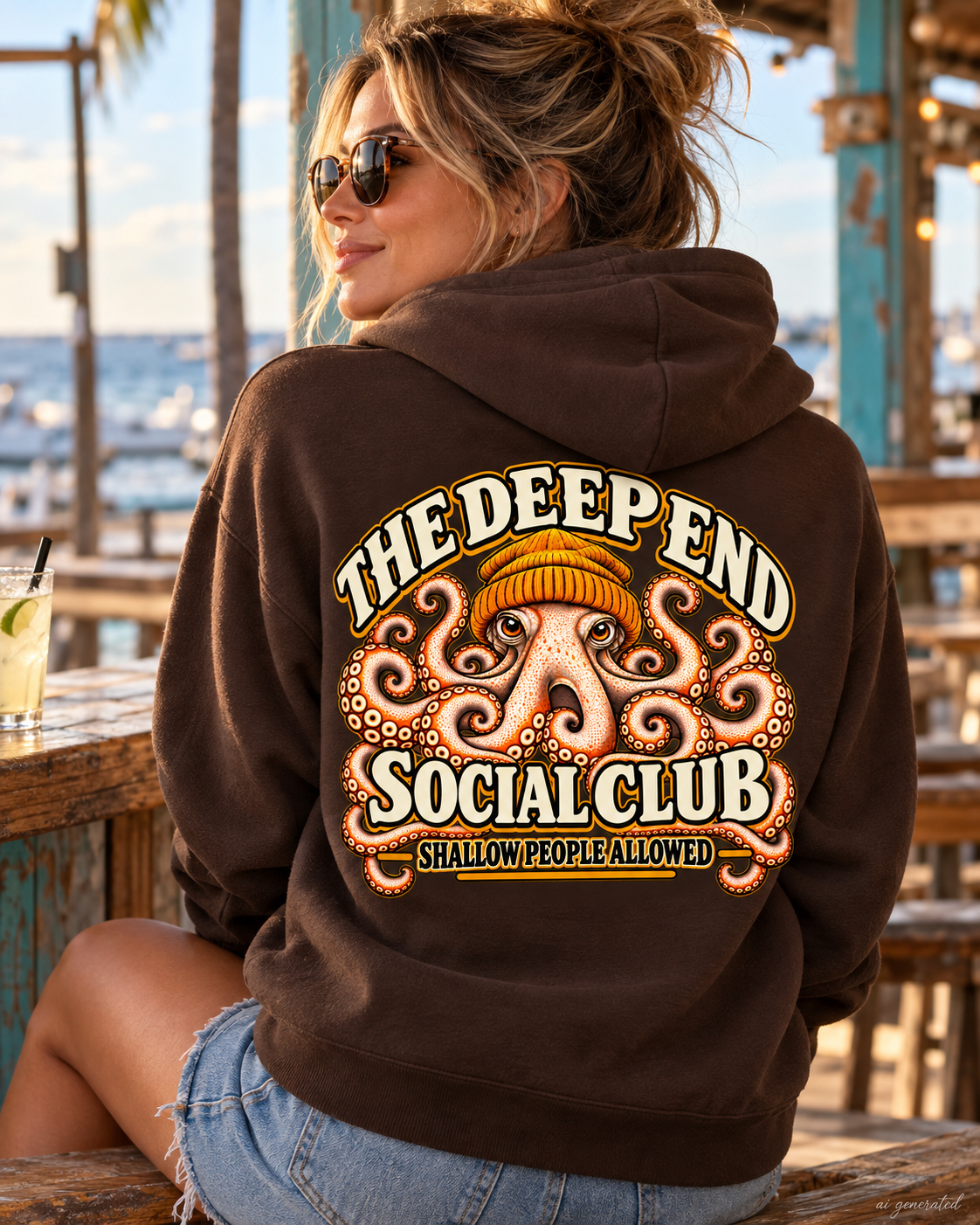 The Deep End Social Club Octopus Hoodie | Shallow People Allowed