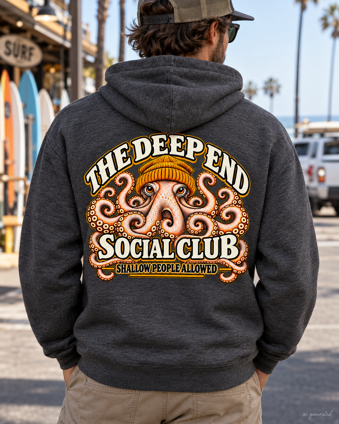 The Deep End Social Club Octopus Hoodie | Shallow People Allowed