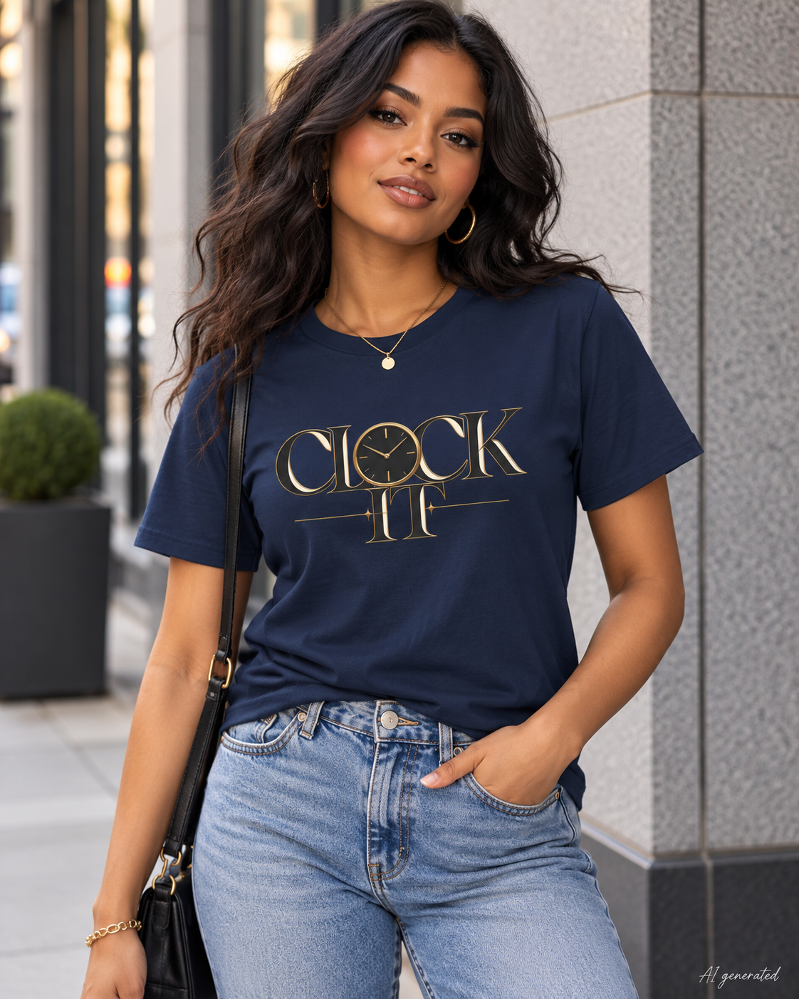 Clock It Gold Graphic Tee | Trendy Unisex Streetwear Shirt