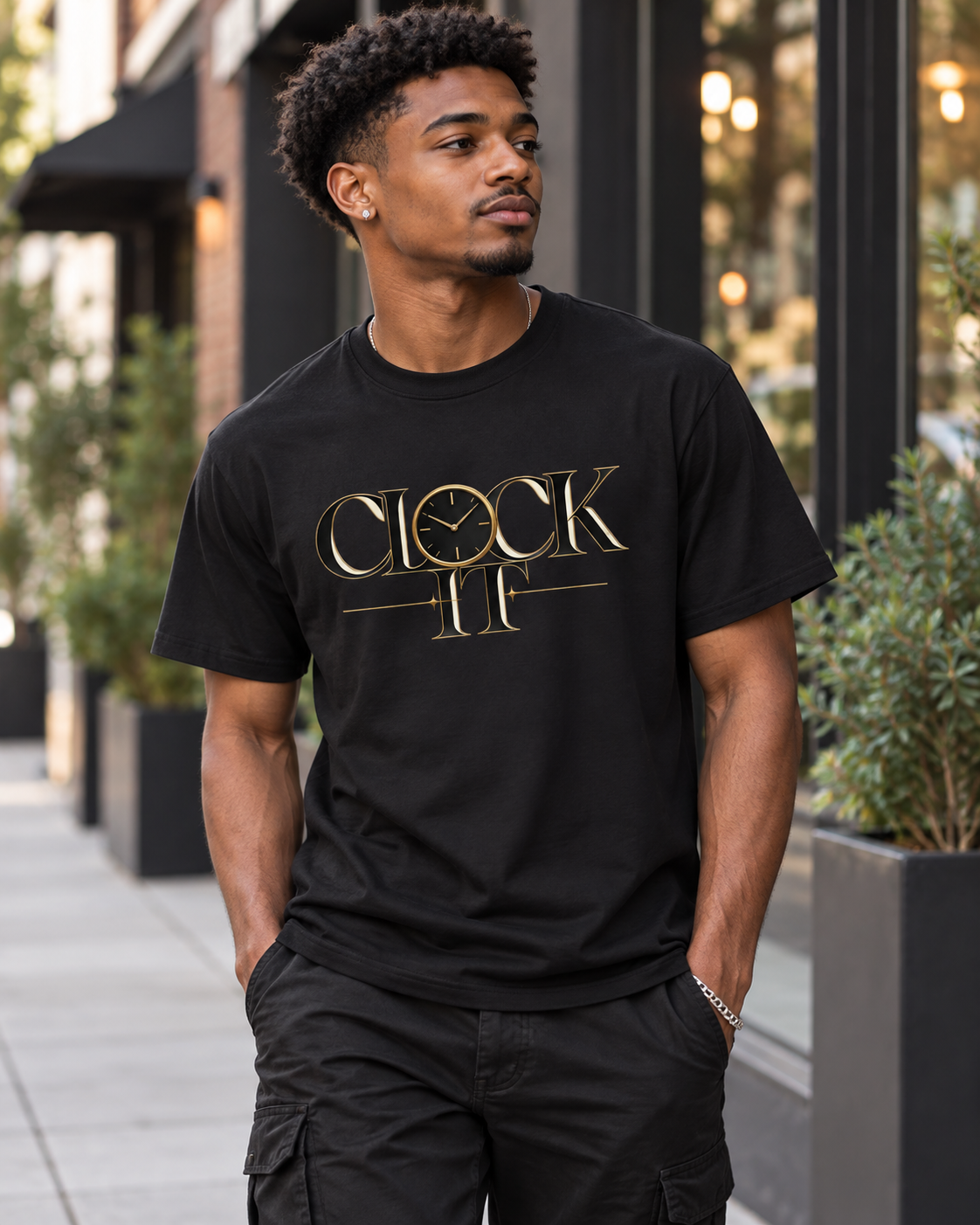 Clock It Gold Graphic Tee | Trendy Unisex Streetwear Shirt