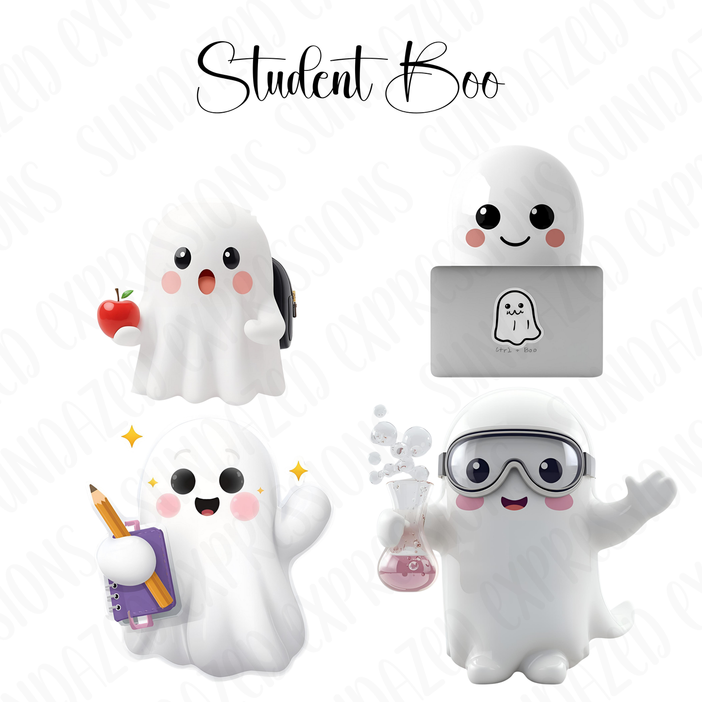 Cute Ghost Clipart • 47 PNG Mega Bundle, Transparent Art  Digital Clip Art & Image Files, Halloween Designs, Sticker Image, Downloads