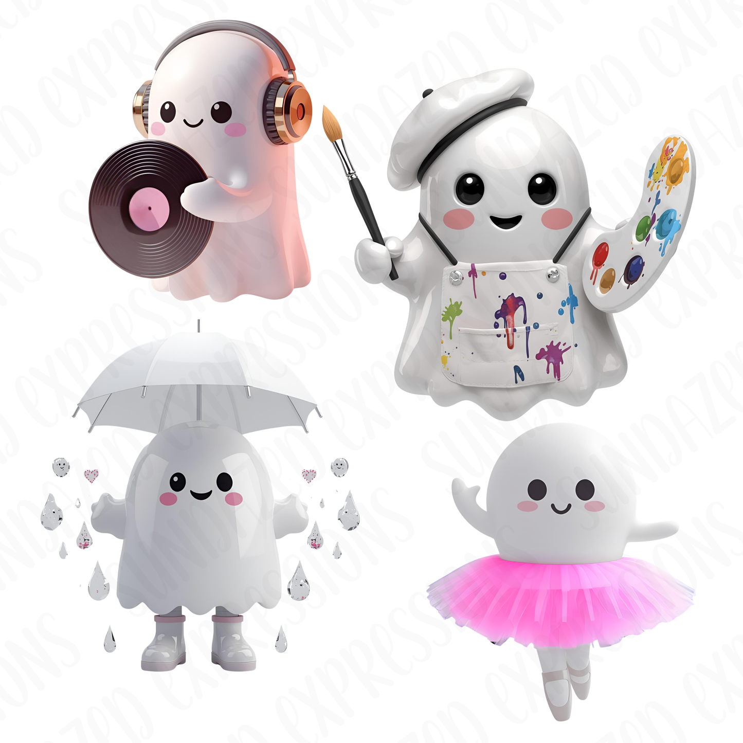 Cute Ghost Clipart • 47 PNG Mega Bundle, Transparent Art  Digital Clip Art & Image Files, Halloween Designs, Sticker Image, Downloads
