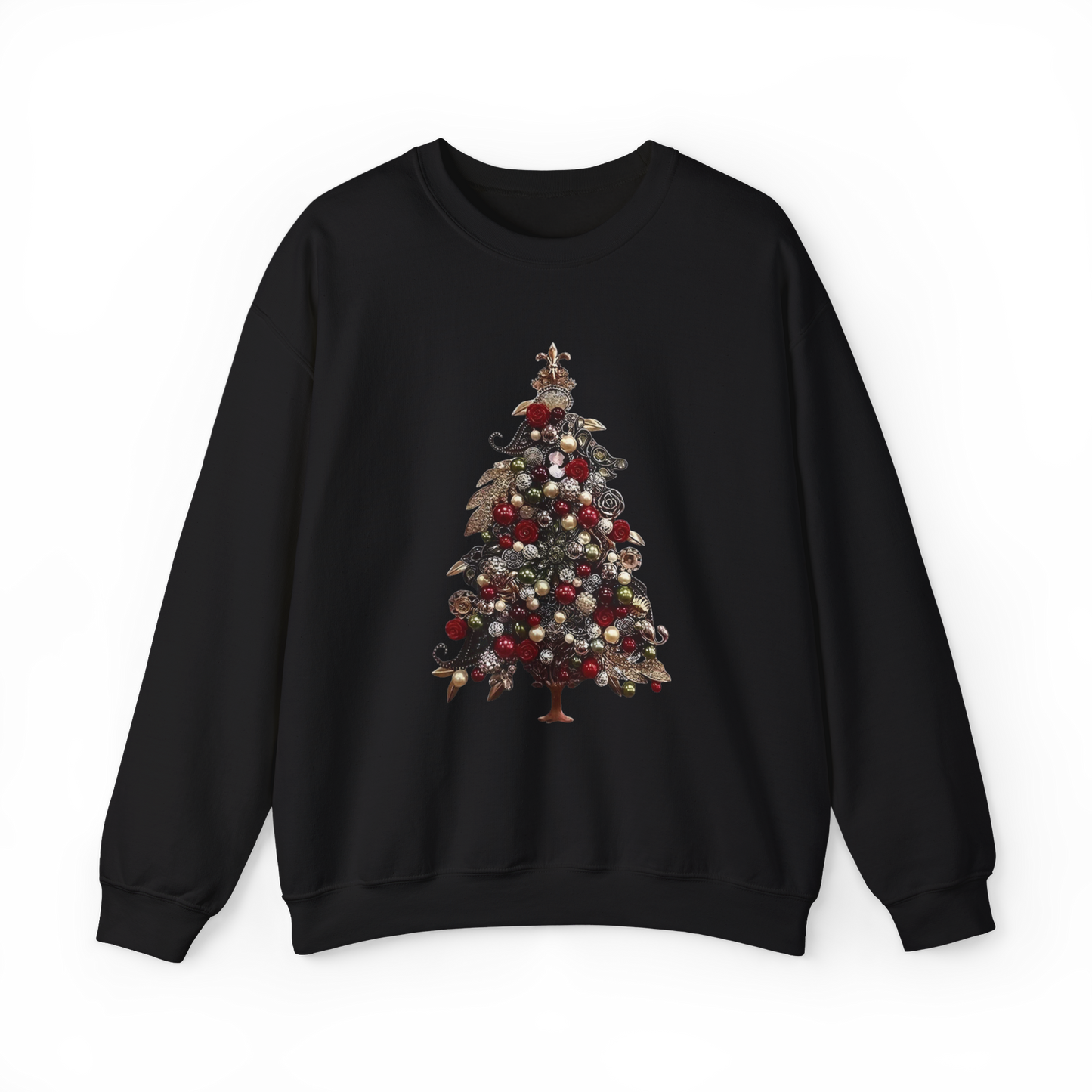 Christmas Tree Crewneck Sweatshirt — Festive Ornament Tree Holiday Sweater