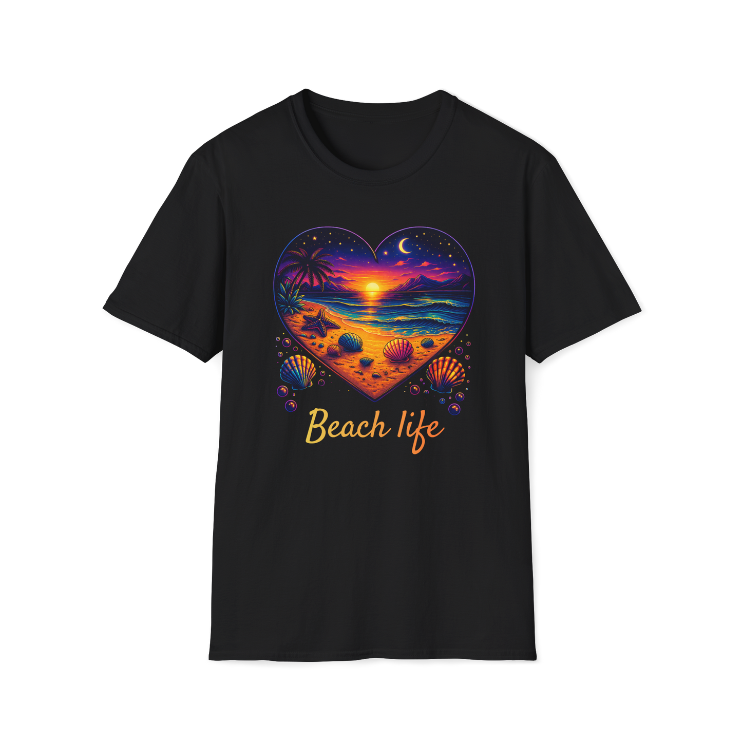 Beach Life Shirt, Sunset Beach Graphic Tee, Tropical Aesthetic Shirt, Ocean Sunset Tee, Coastal Vibes Shirt, Summer Beach Shirt, Neon Beach Design
