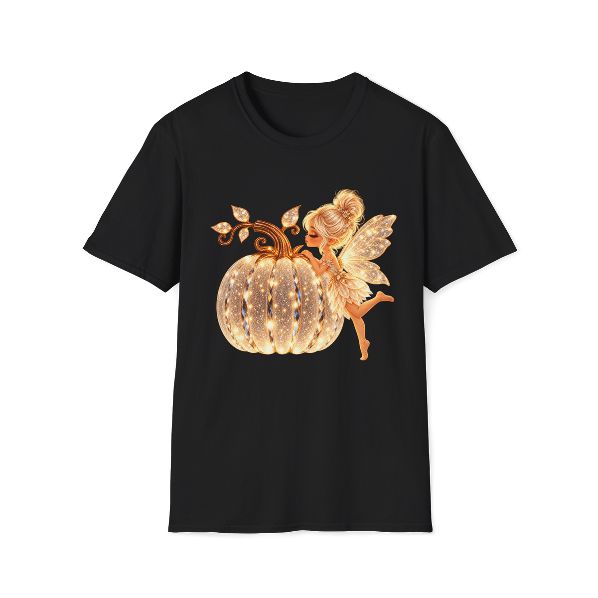 Pumpkin Fairy T-shirt and sweatshirt in black, front view