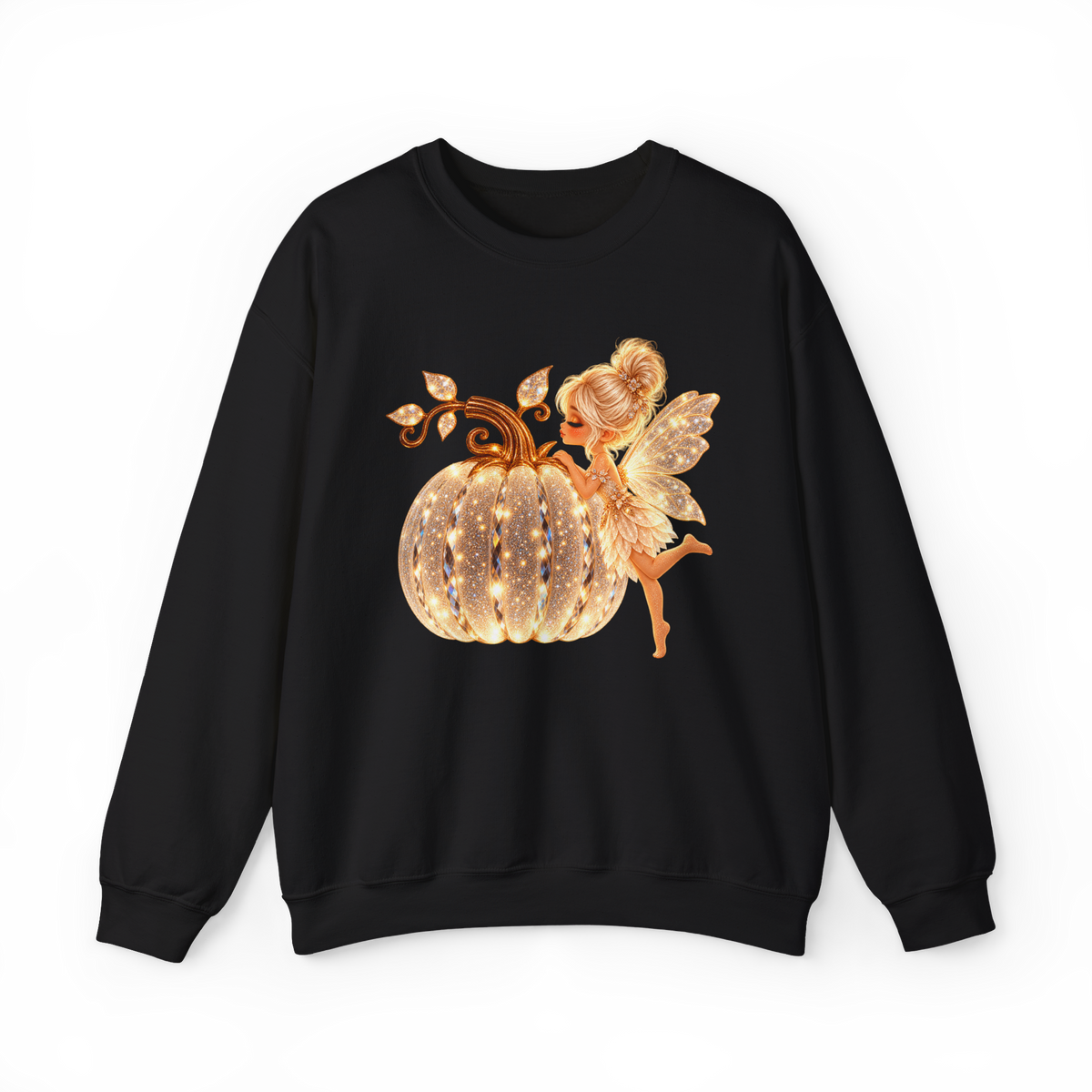 Pumpkin Fairy T-shirt and sweatshirt in black, front view