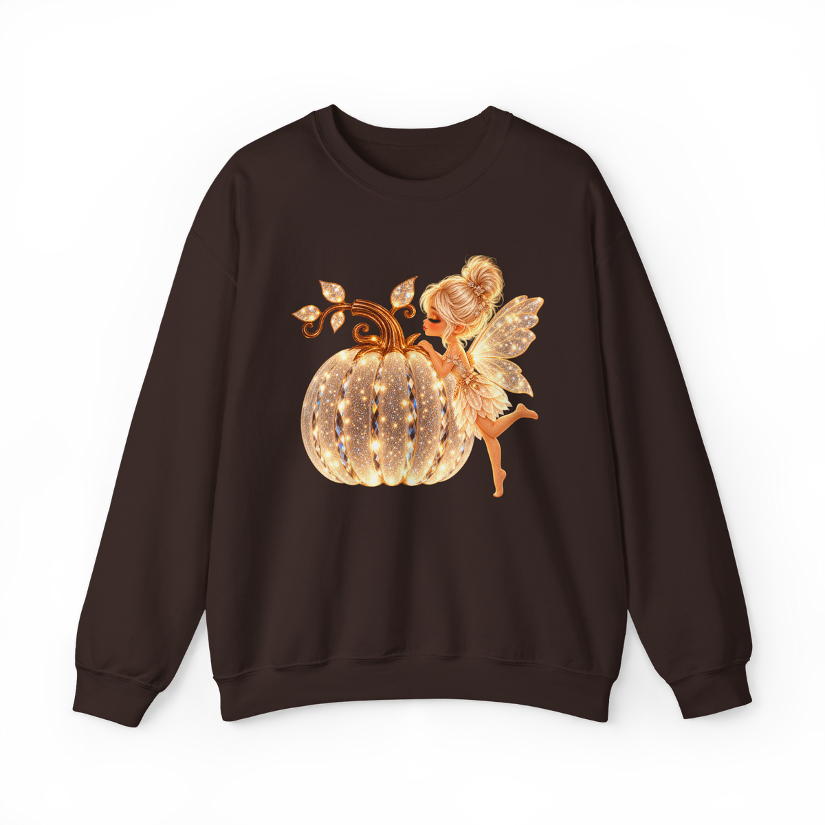 Pumpkin Fairy T-shirt and sweatshirt in dark chocolate, front view