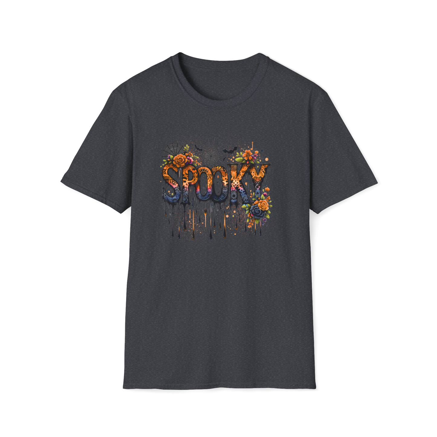 Spooky Floral Unisex Softstyle T-Shirt | Halloween Tees | Fall Fashion | Casual Wear | Gift for All