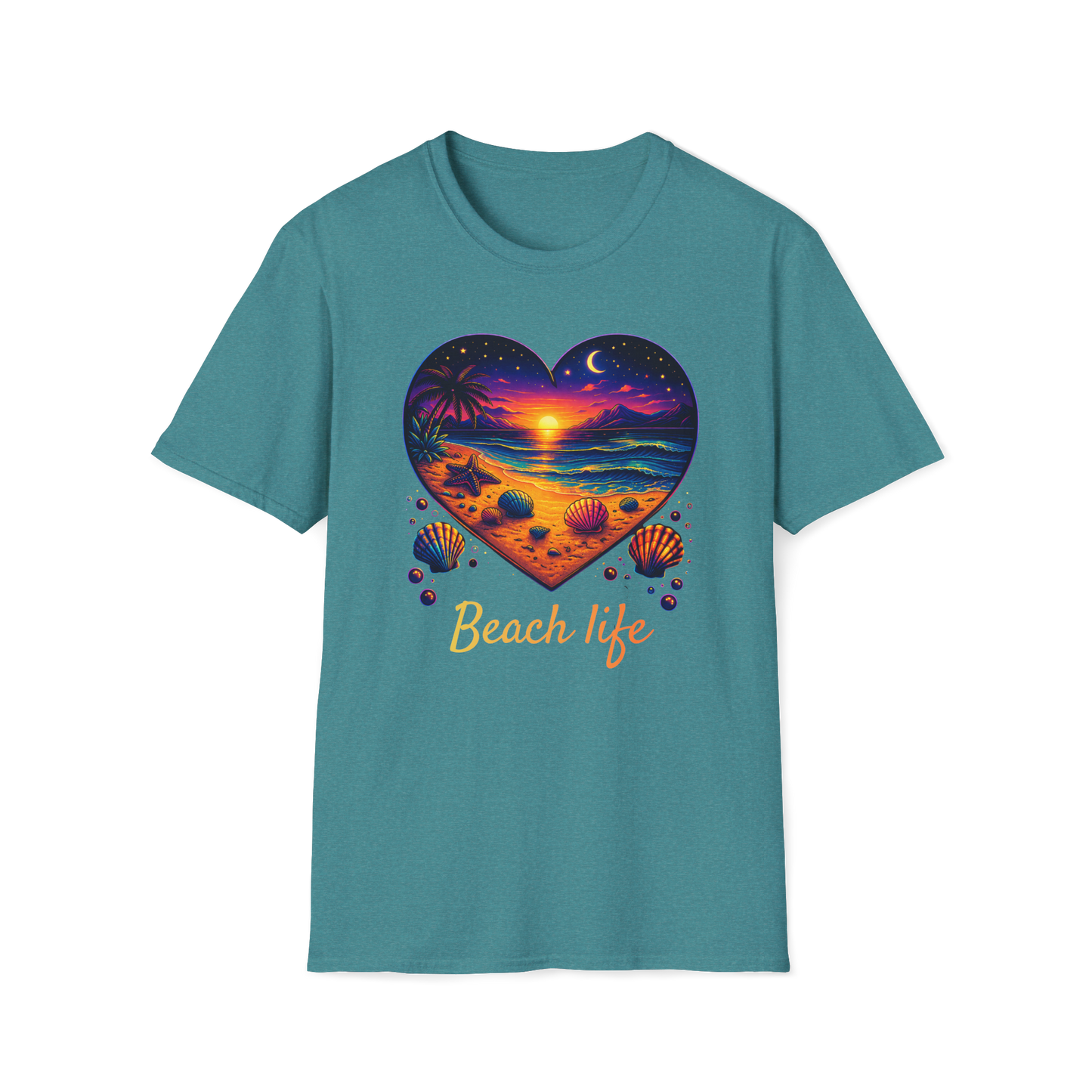 Beach Life Shirt, Sunset Beach Graphic Tee, Tropical Aesthetic Shirt, Ocean Sunset Tee, Coastal Vibes Shirt, Summer Beach Shirt, Neon Beach Design