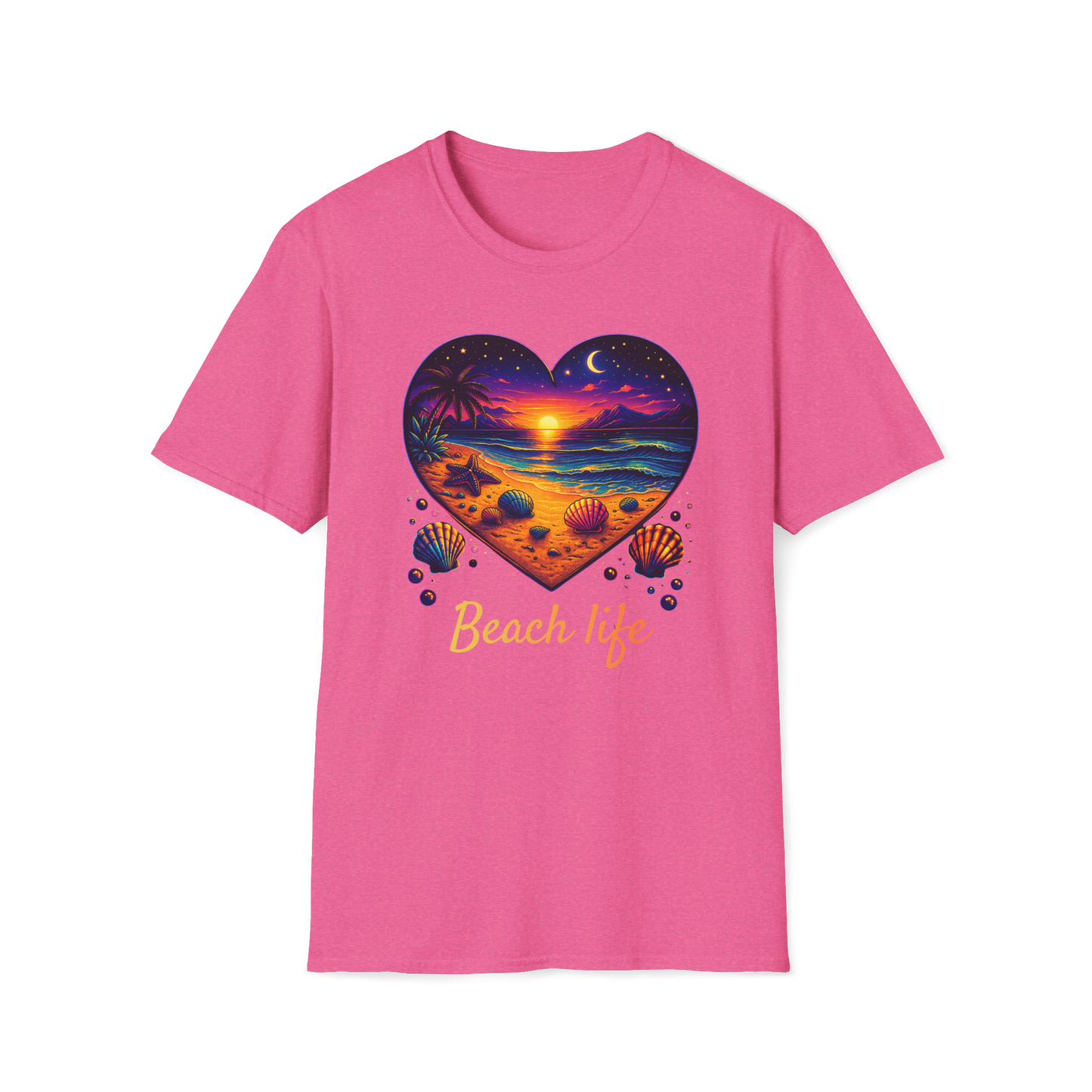 Beach Life Shirt, Sunset Beach Graphic Tee, Tropical Aesthetic Shirt, Ocean Sunset Tee, Coastal Vibes Shirt, Summer Beach Shirt, Neon Beach Design