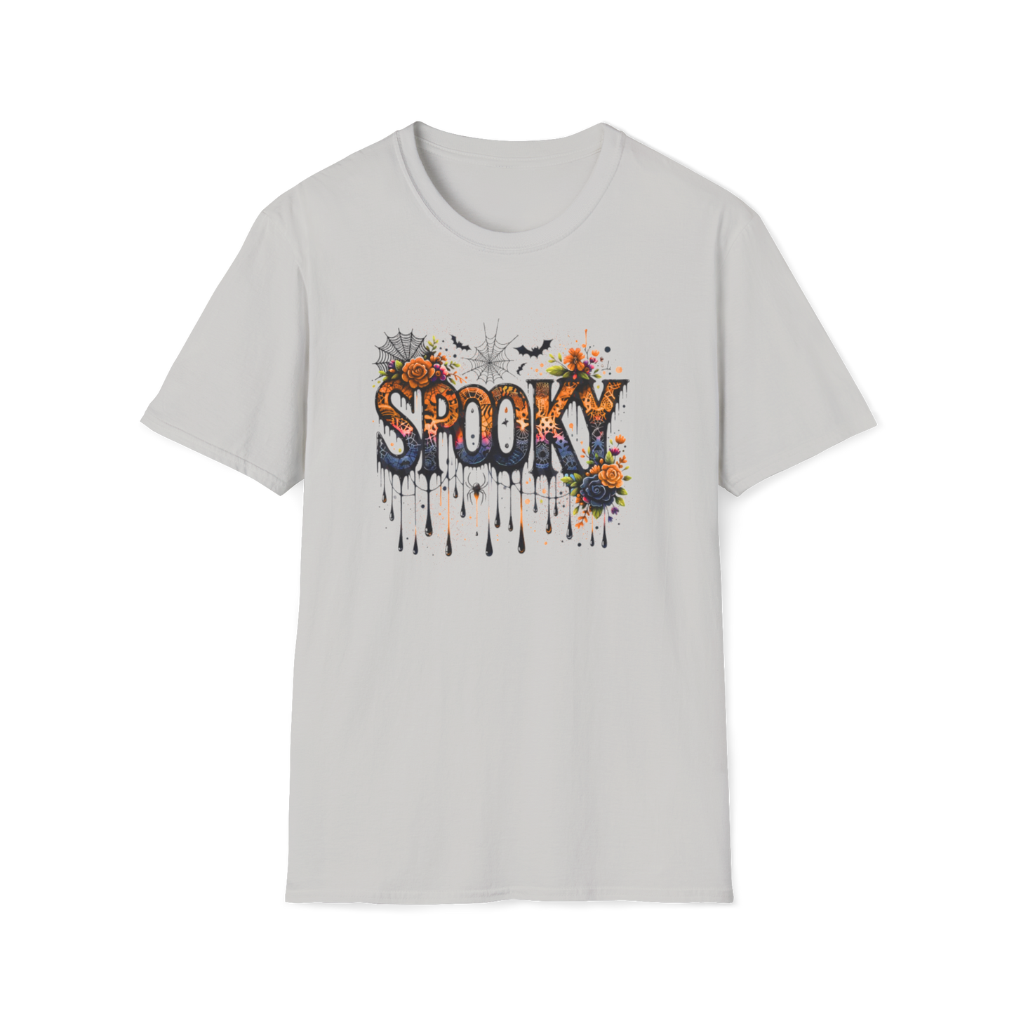 Spooky Floral Unisex Softstyle T-Shirt | Halloween Tees | Fall Fashion | Casual Wear | Gift for All
