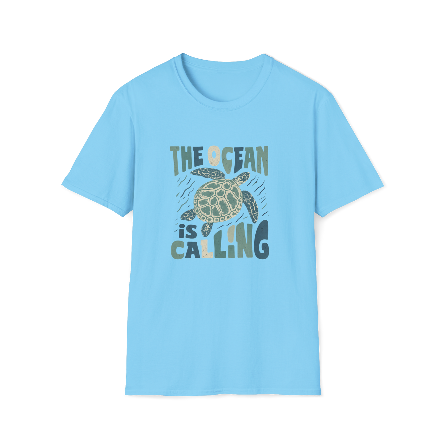 The Ocean Is Calling Shirt, Sea Turtle Tee, Beach Lover Shirt, Ocean Vibes T-Shirt, Coastal Aesthetic Tee, Minimal Turtle Shirt, Summer Beach Tee
