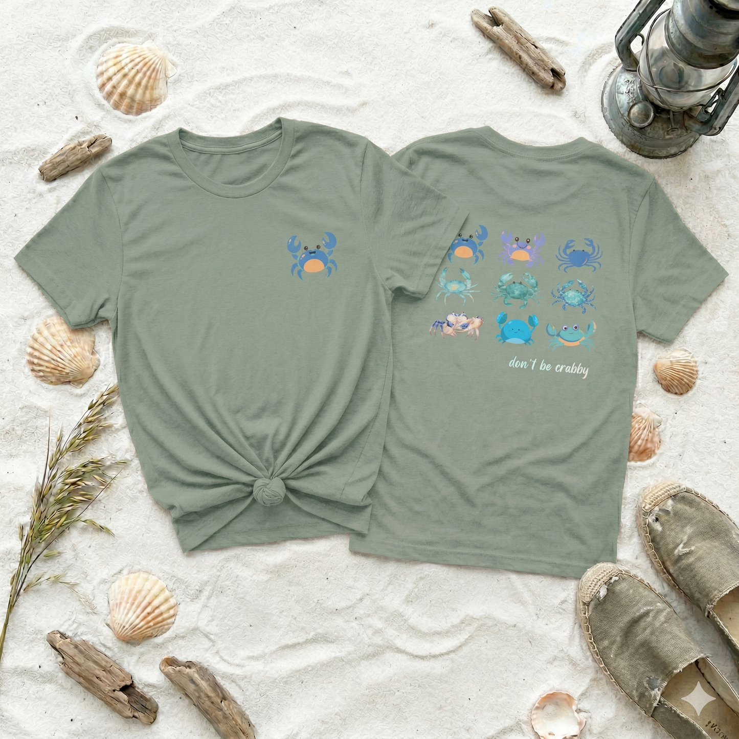 Don’t Be Crabby Shirt, Cute Crab T-Shirt, Beach Vibes Tee, Funny Ocean Shirt, Coastal Graphic Tee, Summer Aesthetic Shirt, Minimal Front Pocket Crab Tee