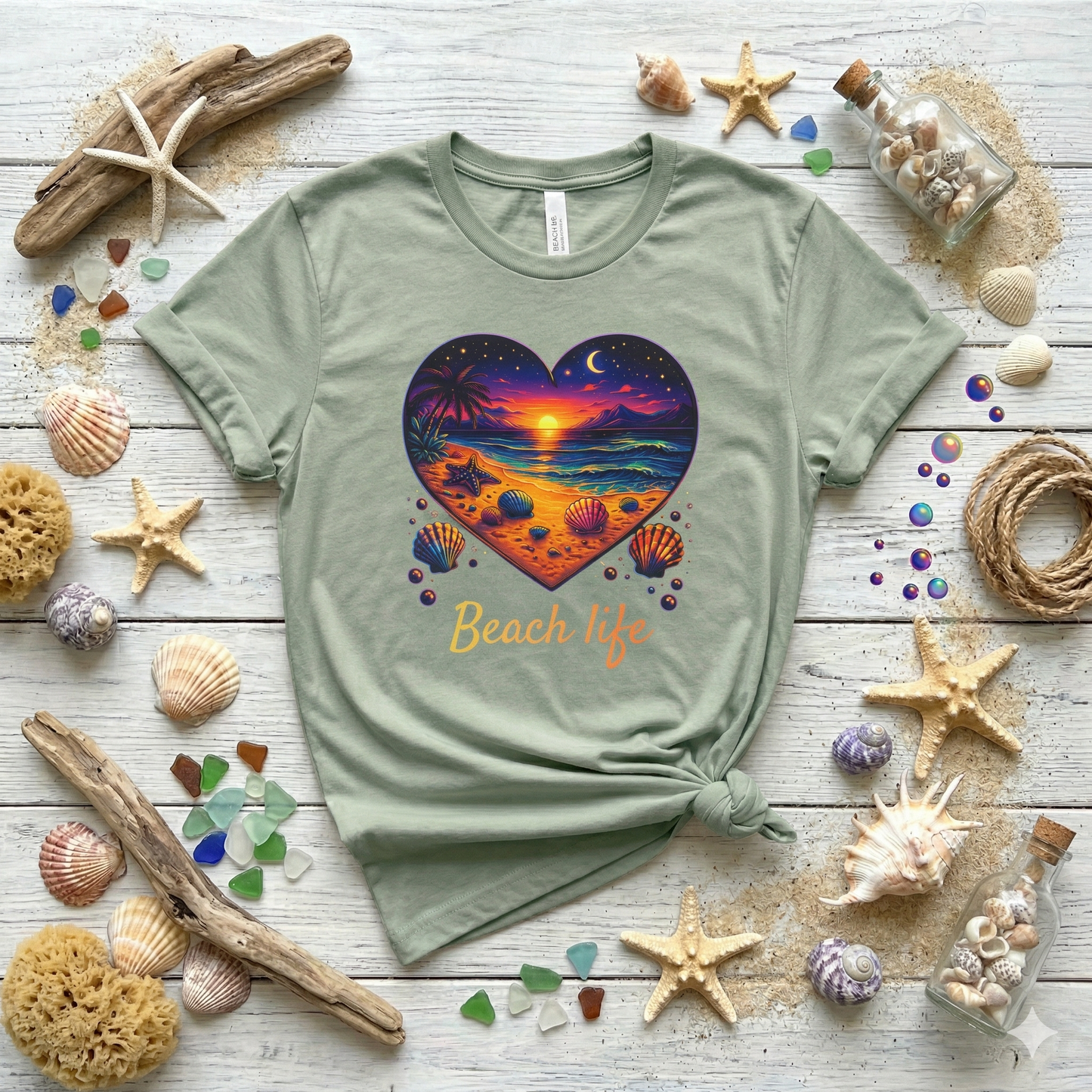 Beach Life Shirt, Sunset Beach Graphic Tee, Tropical Aesthetic Shirt, Ocean Sunset Tee, Coastal Vibes Shirt, Summer Beach Shirt, Neon Beach Design