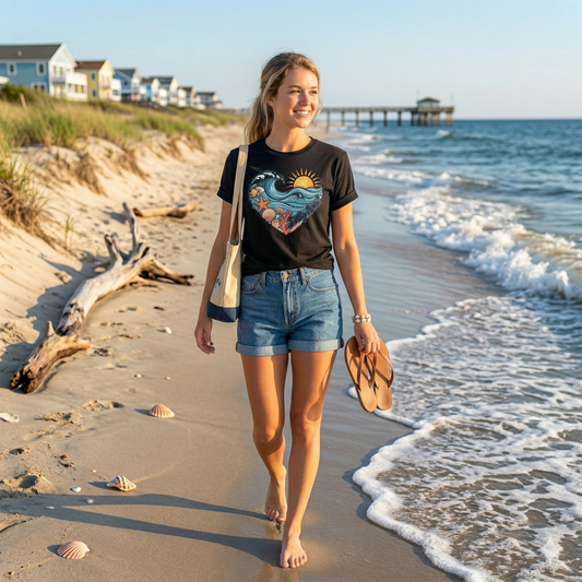 Salty Soul Ocean Shirt, Beach Wave Heart Tee, Coastal Graphic Shirt, Summer Beach Shirt, Ocean Lover Gift, Seaside Vibes Tee