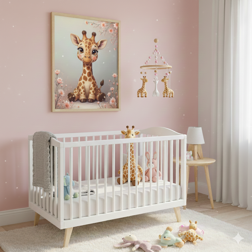 Safari Nursery Wall Art | Lion, Giraffe & Elephant