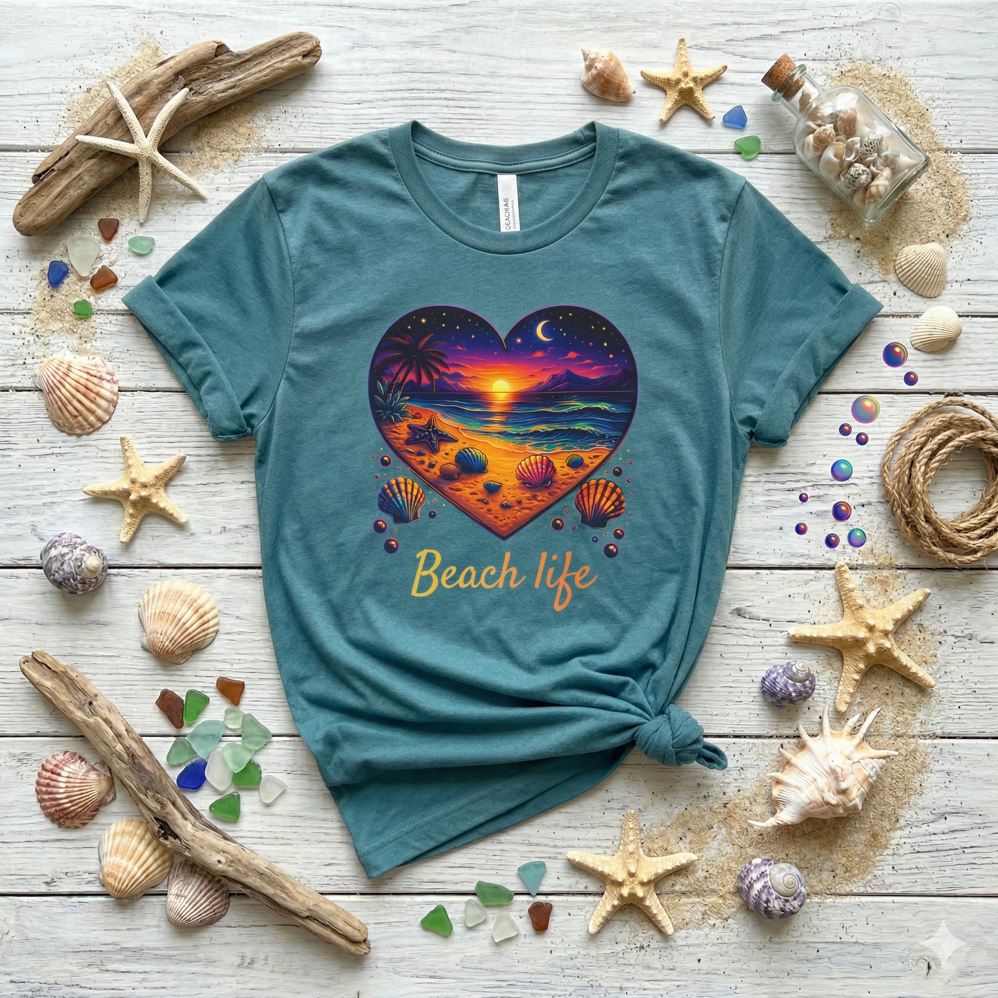 Beach Life Shirt, Sunset Beach Graphic Tee, Tropical Aesthetic Shirt, Ocean Sunset Tee, Coastal Vibes Shirt, Summer Beach Shirt, Neon Beach Design