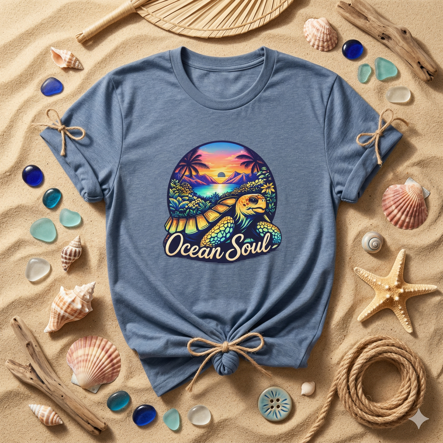 Ocean Soul Shirt, Sea Turtle Sunset Tee, Beach Aesthetic Shirt, Coastal Vibes Shirt, Tropical Ocean Shirt, Beach Lover Gift