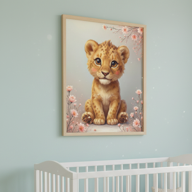 Safari Nursery Wall Art | Lion, Giraffe & Elephant