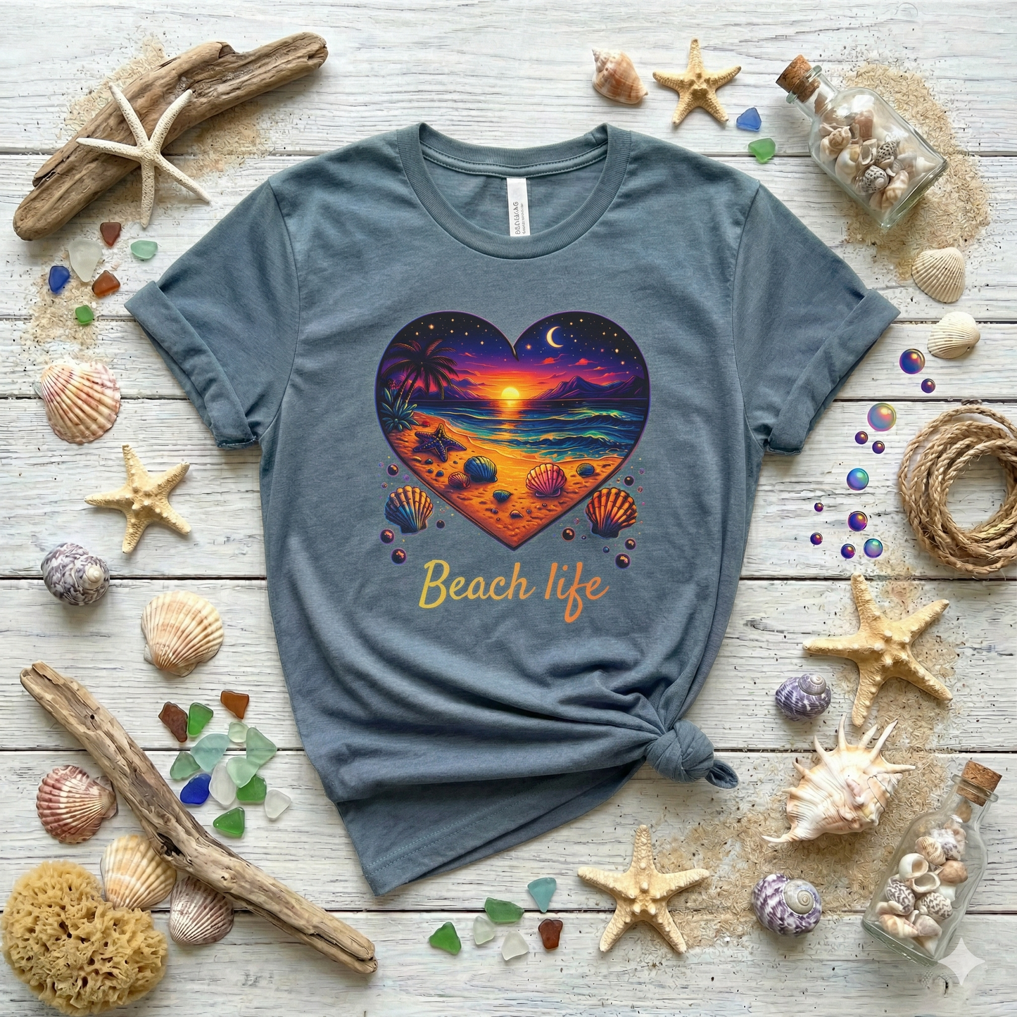 Beach Life Shirt, Sunset Beach Graphic Tee, Tropical Aesthetic Shirt, Ocean Sunset Tee, Coastal Vibes Shirt, Summer Beach Shirt, Neon Beach Design