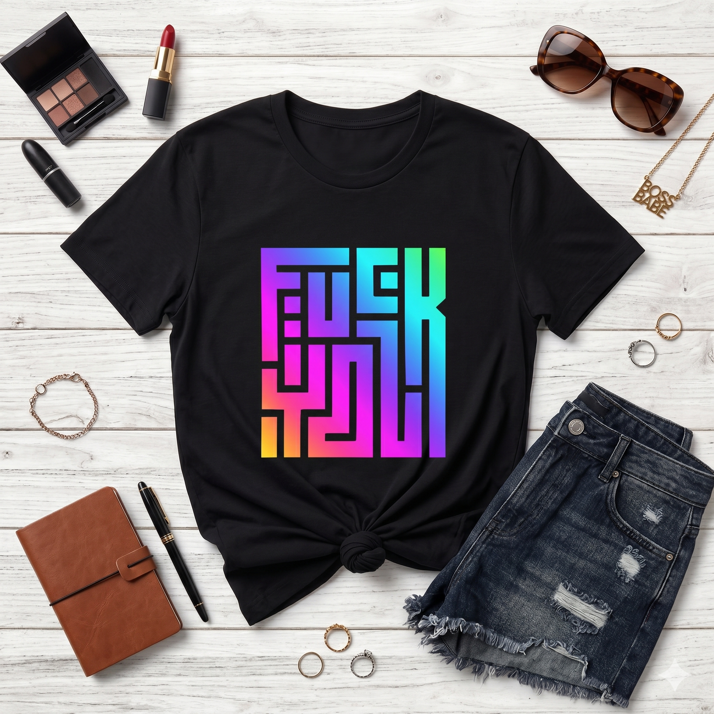 Funny Graphic Tee “F*ck You” Hidden Text Shirt | Bold Statement Shirt | Sarcastic Tee | Edgy Streetwear | Unisex Sassy Shirt Gift