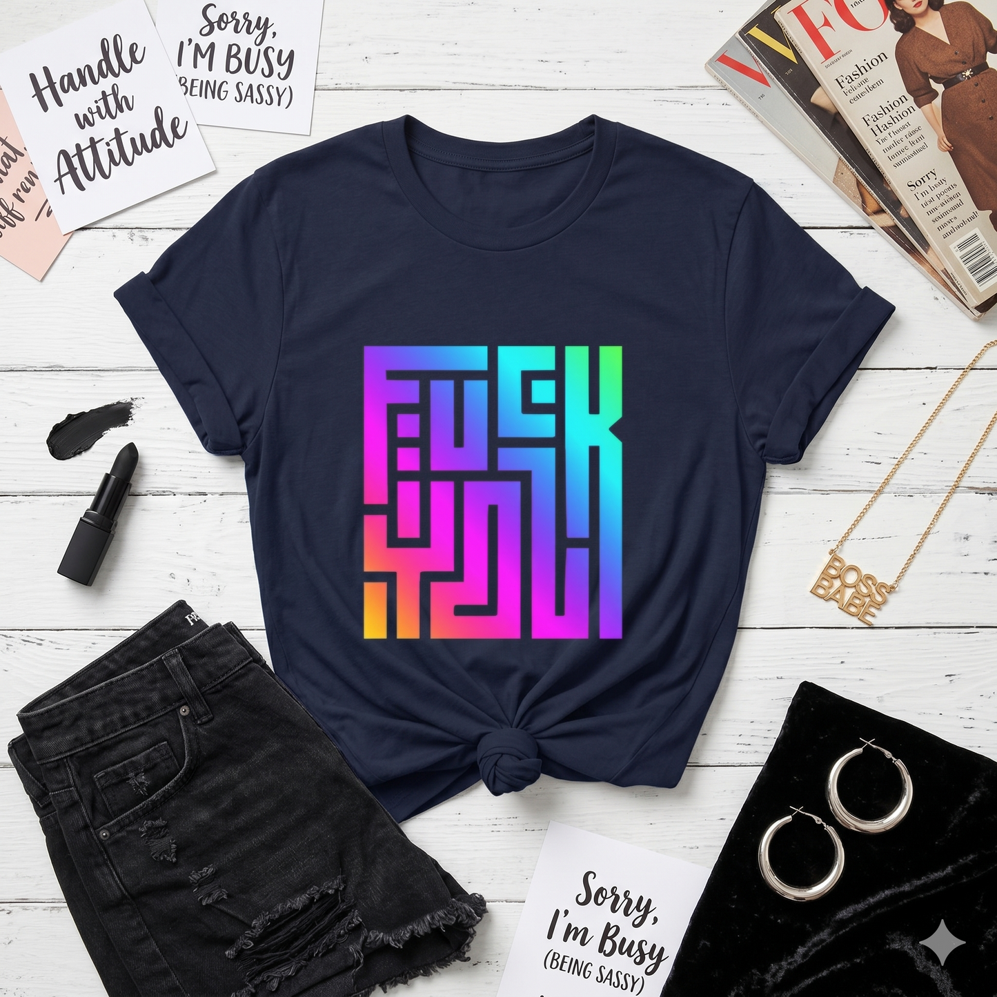 Funny Graphic Tee “F*ck You” Hidden Text Shirt | Bold Statement Shirt | Sarcastic Tee | Edgy Streetwear | Unisex Sassy Shirt Gift
