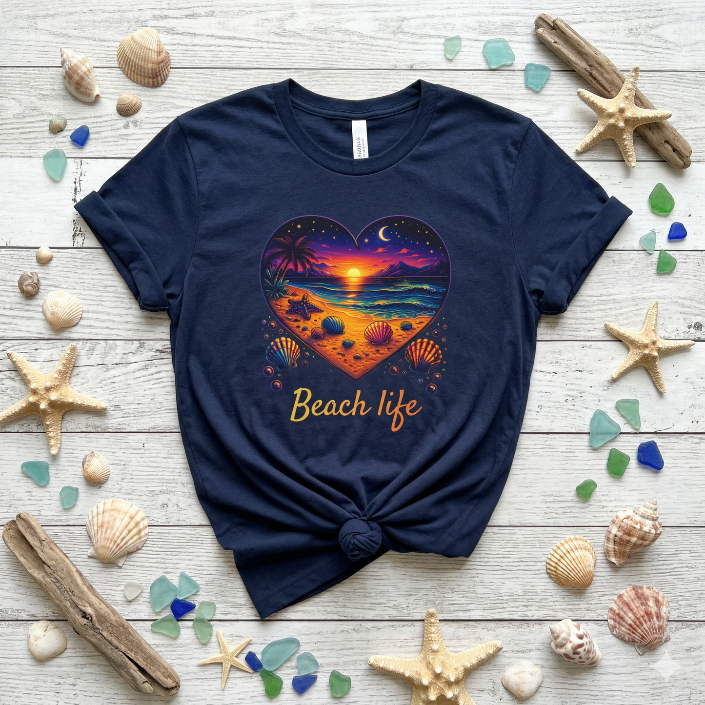 Beach Life Shirt, Sunset Beach Graphic Tee, Tropical Aesthetic Shirt, Ocean Sunset Tee, Coastal Vibes Shirt, Summer Beach Shirt, Neon Beach Design