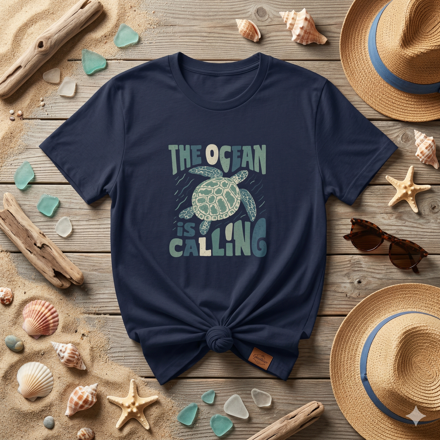 The Ocean Is Calling Shirt, Sea Turtle Tee, Beach Lover Shirt, Ocean Vibes T-Shirt, Coastal Aesthetic Tee, Minimal Turtle Shirt, Summer Beach Tee