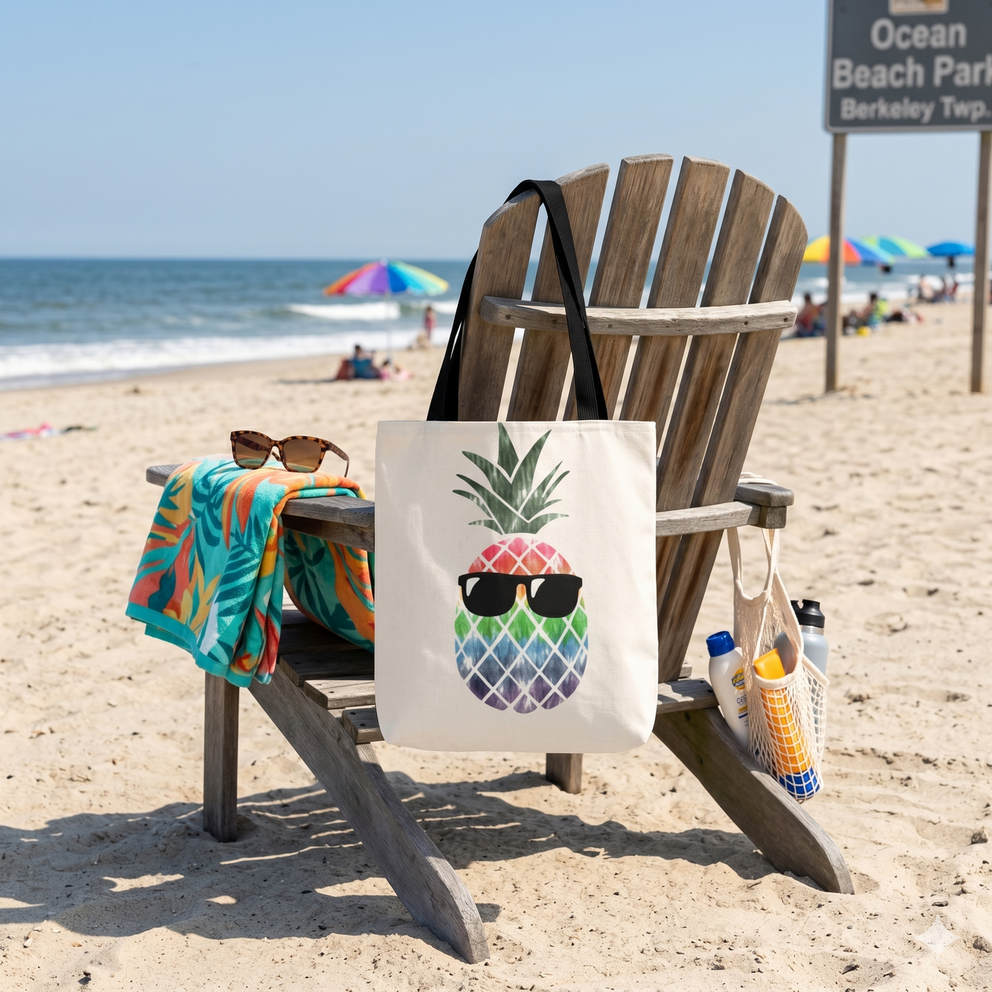 Pineapple Tote, Beach Bag, Vacation Bag,  Overnight Bag
