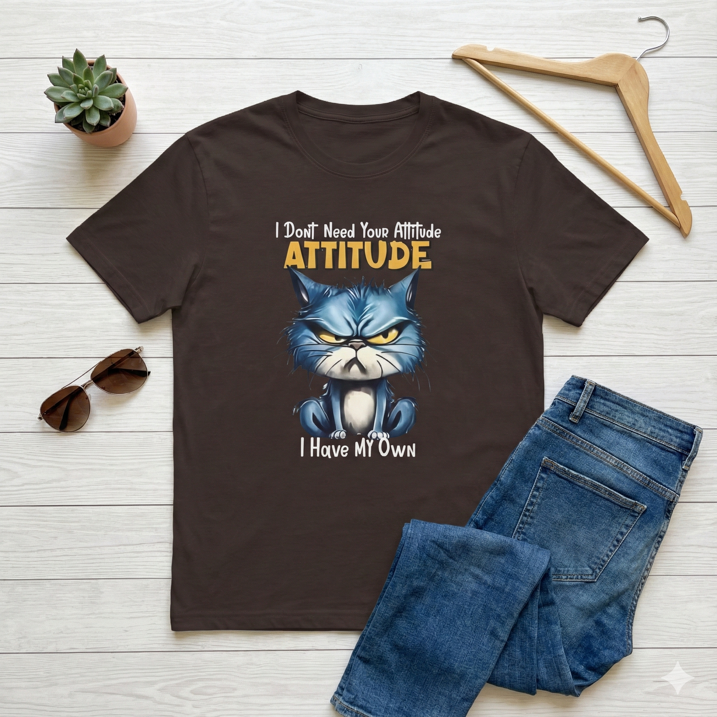 Grumpy Cat Attitude T-Shirt — "I Don't Need Your Attitude, I Have My Own" Graphic Tee