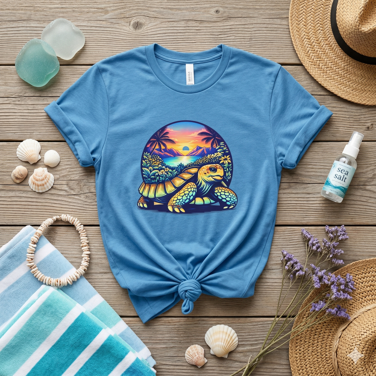 Sea Turtle Sunset Shirt, Beach Turtle Tee, Ocean Aesthetic Shirt, Coastal Graphic Tee, Tropical Sunset Shirt, Beach Lover Gift