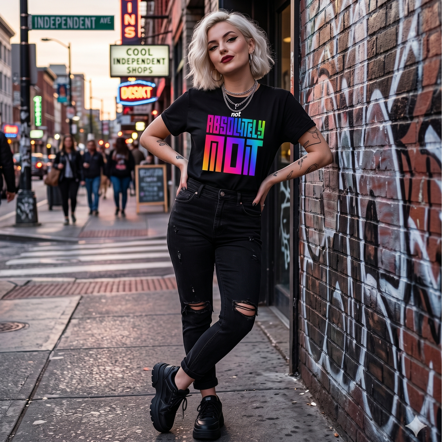 Absolutely Not Shirt | Funny Graphic Tee | Sarcastic Statement Shirt | Bold Aesthetic Streetwear | Unisex Attitude Shirt | Trendy Graphic Tee