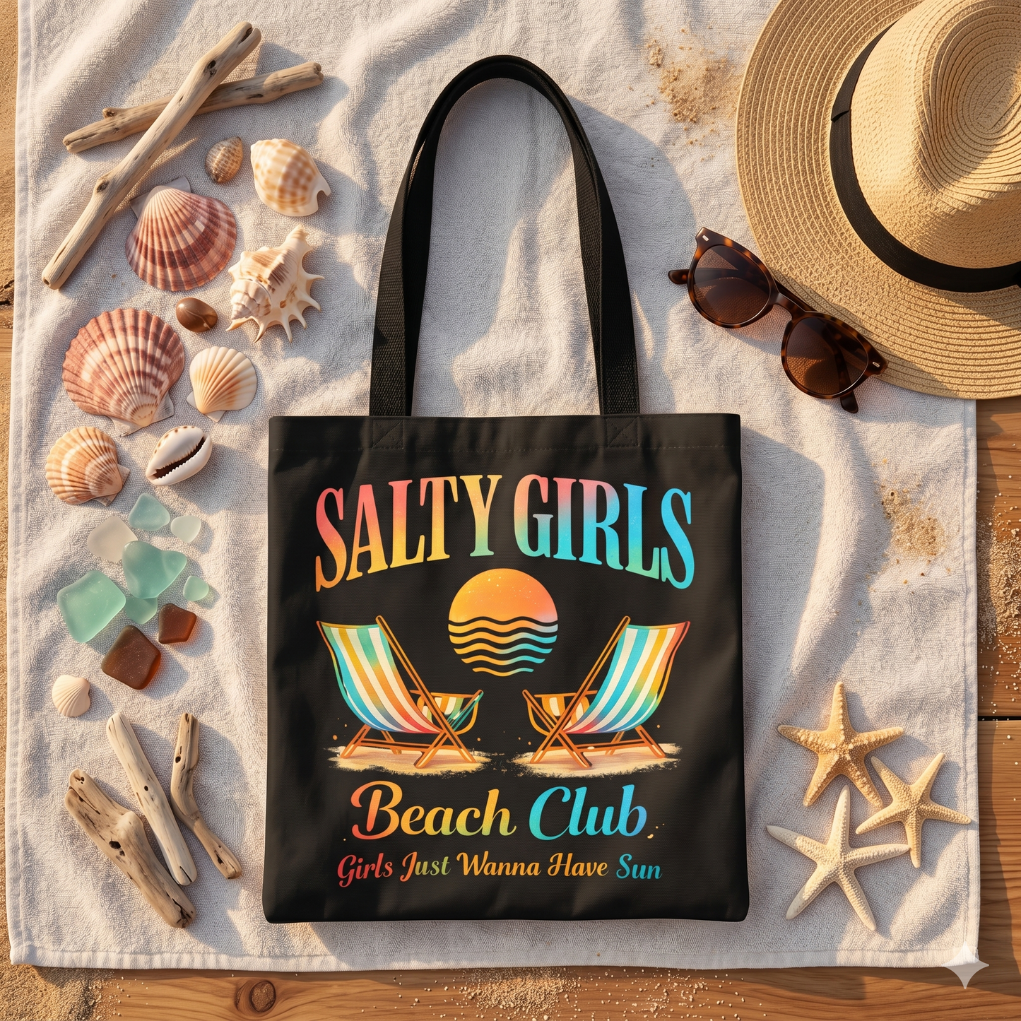 Salty Girls Beach Club Tote Bag, Beach Tote Bag, Summer Vacation Bag, Girls Trip Tote, Coastal Vibes Bag, Ocean Aesthetic Tote, Beach Lover Gift
