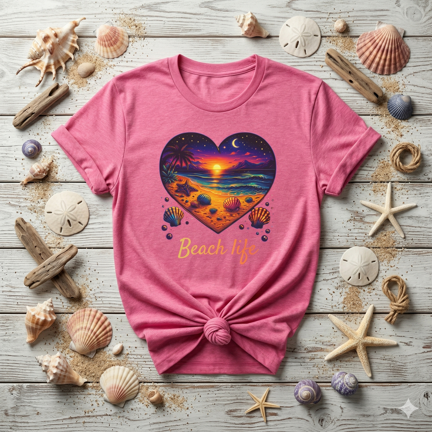 Beach Life Shirt, Sunset Beach Graphic Tee, Tropical Aesthetic Shirt, Ocean Sunset Tee, Coastal Vibes Shirt, Summer Beach Shirt, Neon Beach Design