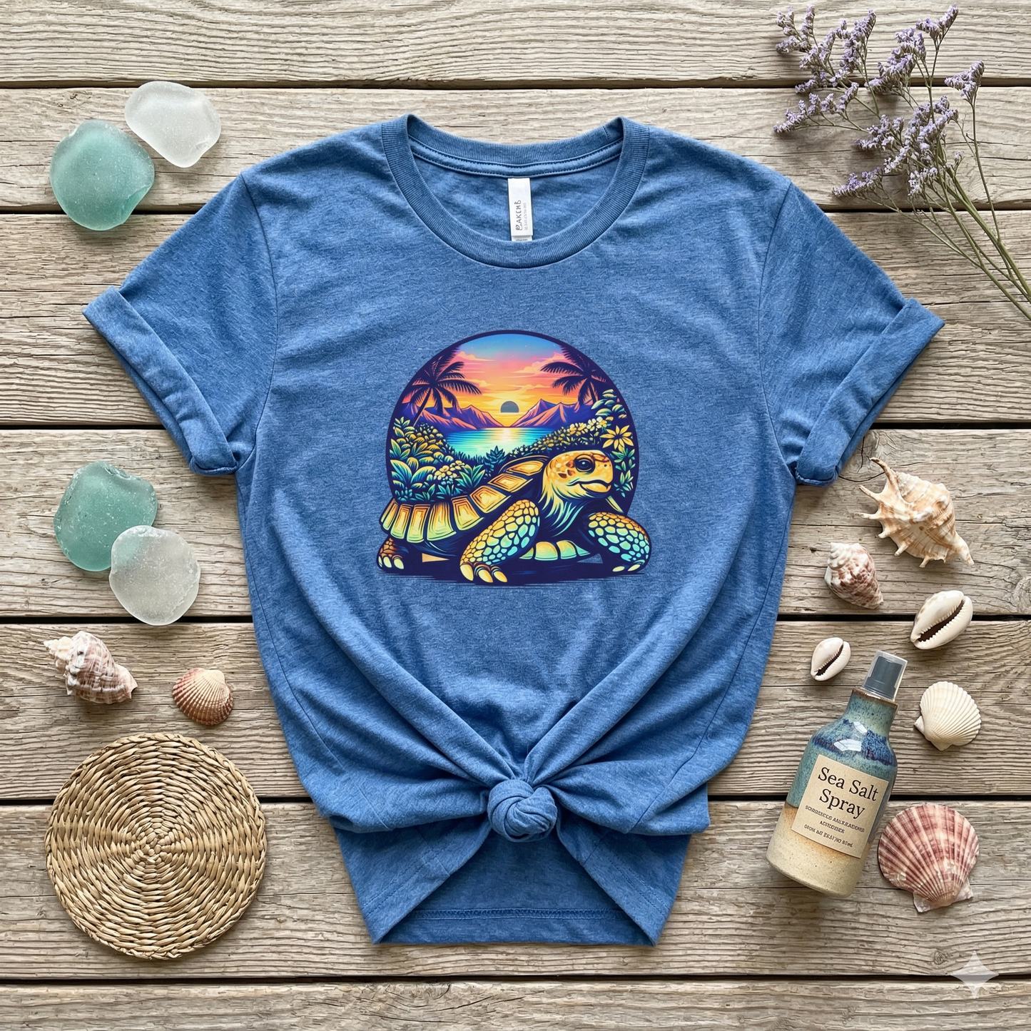 Sea Turtle Sunset Shirt, Beach Turtle Tee, Ocean Aesthetic Shirt, Coastal Graphic Tee, Tropical Sunset Shirt, Beach Lover Gift