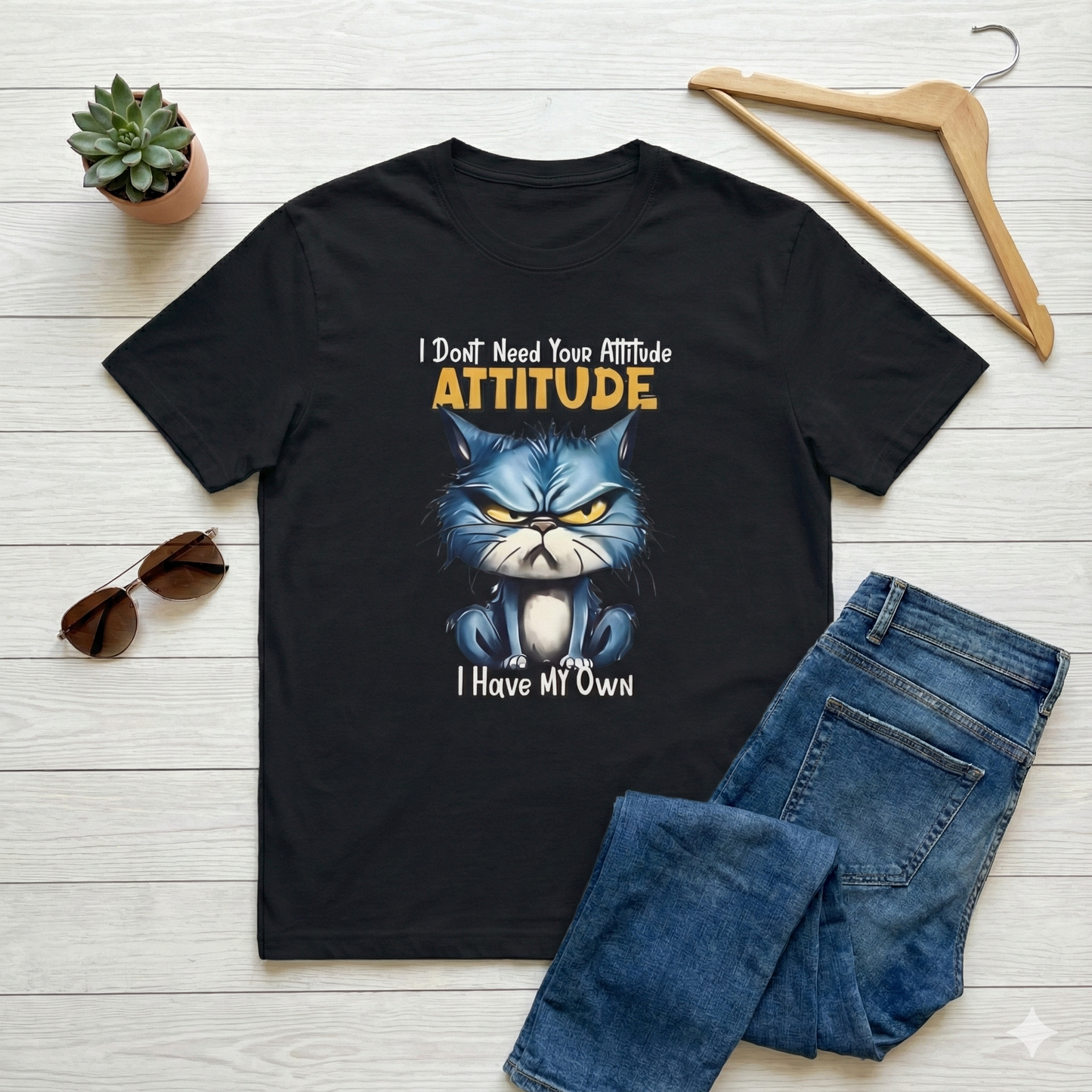 Grumpy Cat Attitude T-Shirt — "I Don't Need Your Attitude, I Have My Own" Graphic Tee