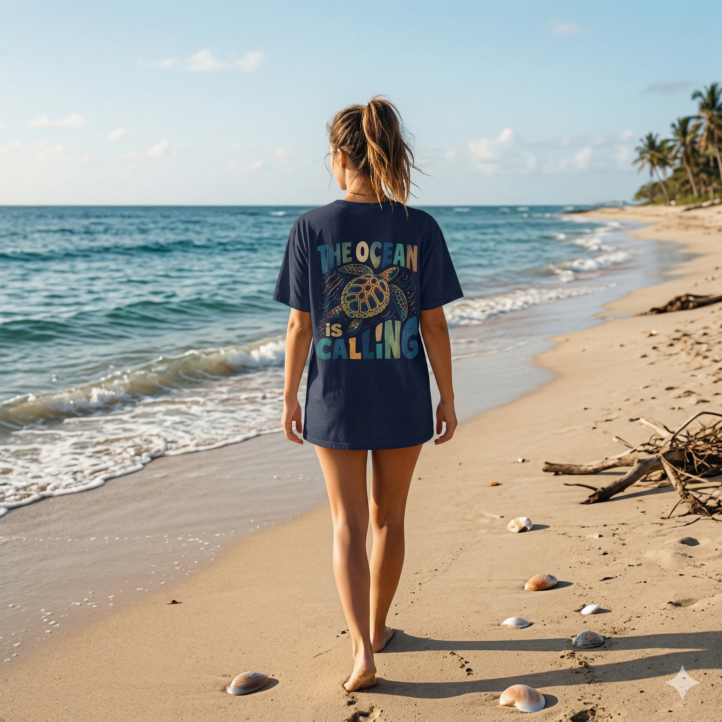 Sea Turtle Shirt, Ocean Turtle Graphic Tee, Beach Aesthetic Shirt, Coastal Vibes Tee, Tropical Turtle Design, Ocean Lover Gift, Summer Beach Shirt
