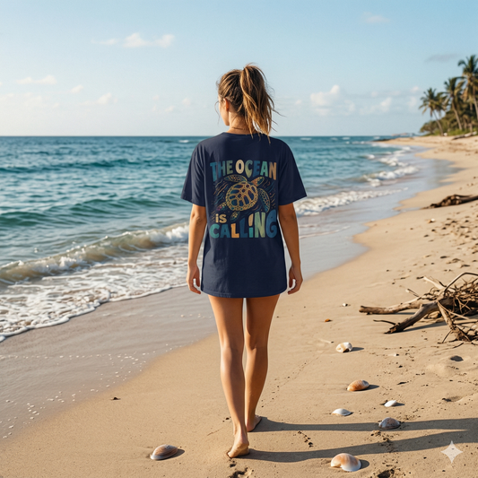 Sea Turtle Shirt, Ocean Turtle Graphic Tee, Beach Aesthetic Shirt, Coastal Vibes Tee, Tropical Turtle Design, Ocean Lover Gift, Summer Beach Shirt