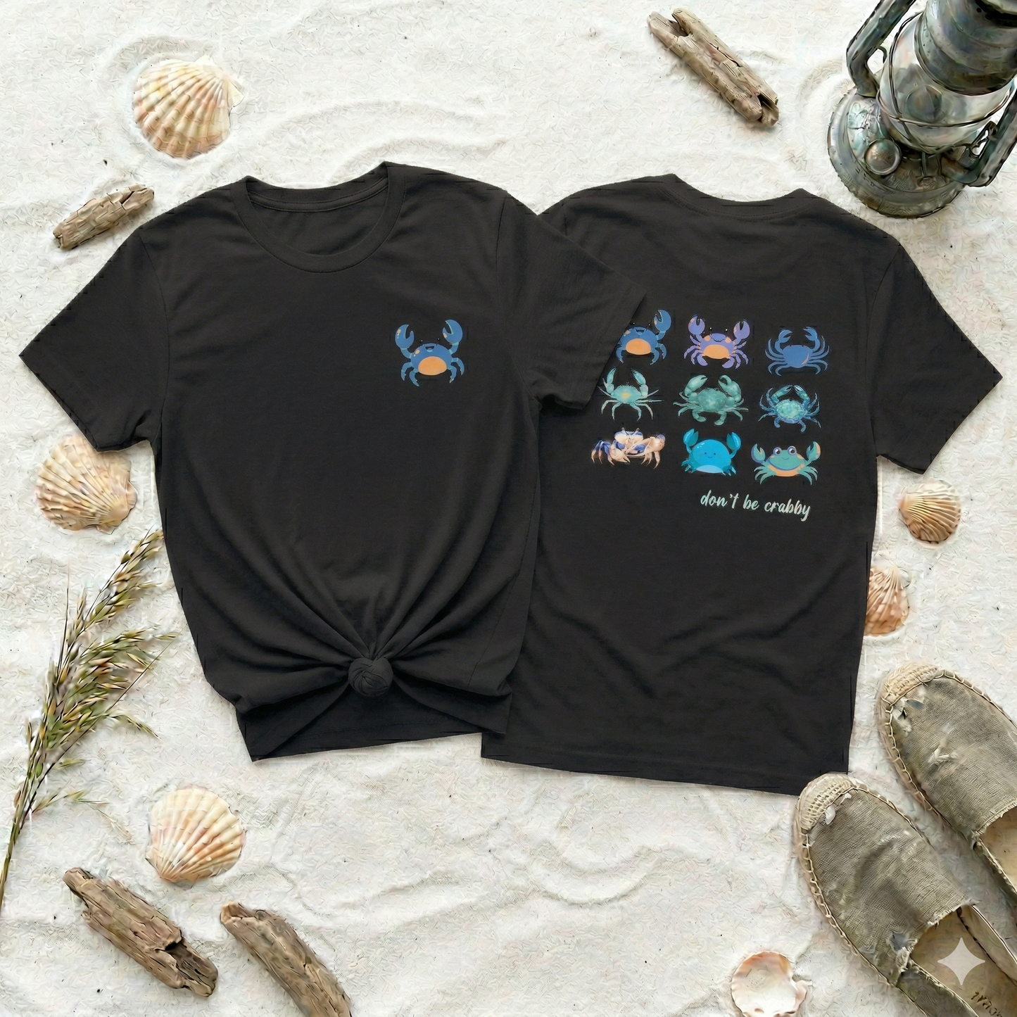 Don’t Be Crabby Shirt, Cute Crab T-Shirt, Beach Vibes Tee, Funny Ocean Shirt, Coastal Graphic Tee, Summer Aesthetic Shirt, Minimal Front Pocket Crab Tee