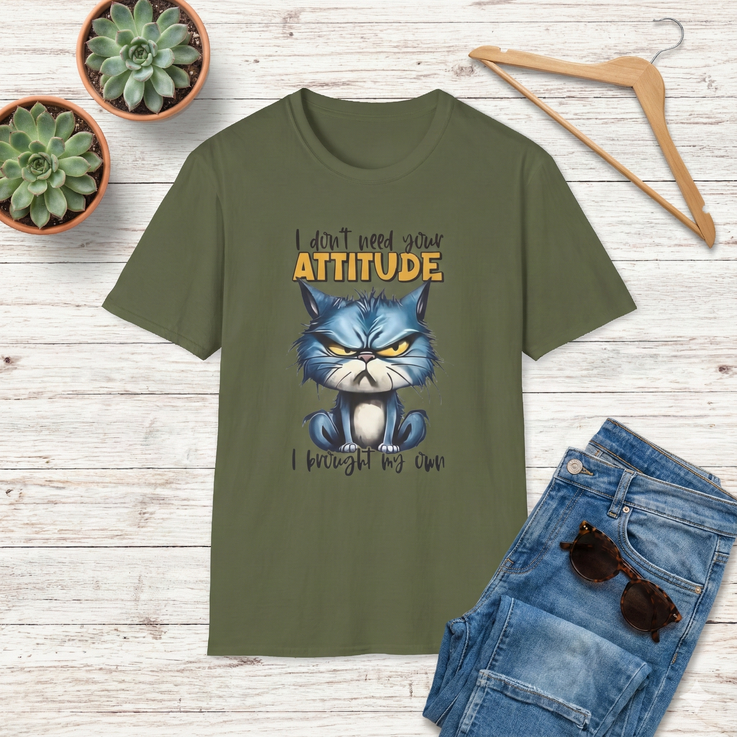 Grumpy Cat Attitude T-Shirt — "I Don't Need Your Attitude, I Have My Own" Graphic Tee
