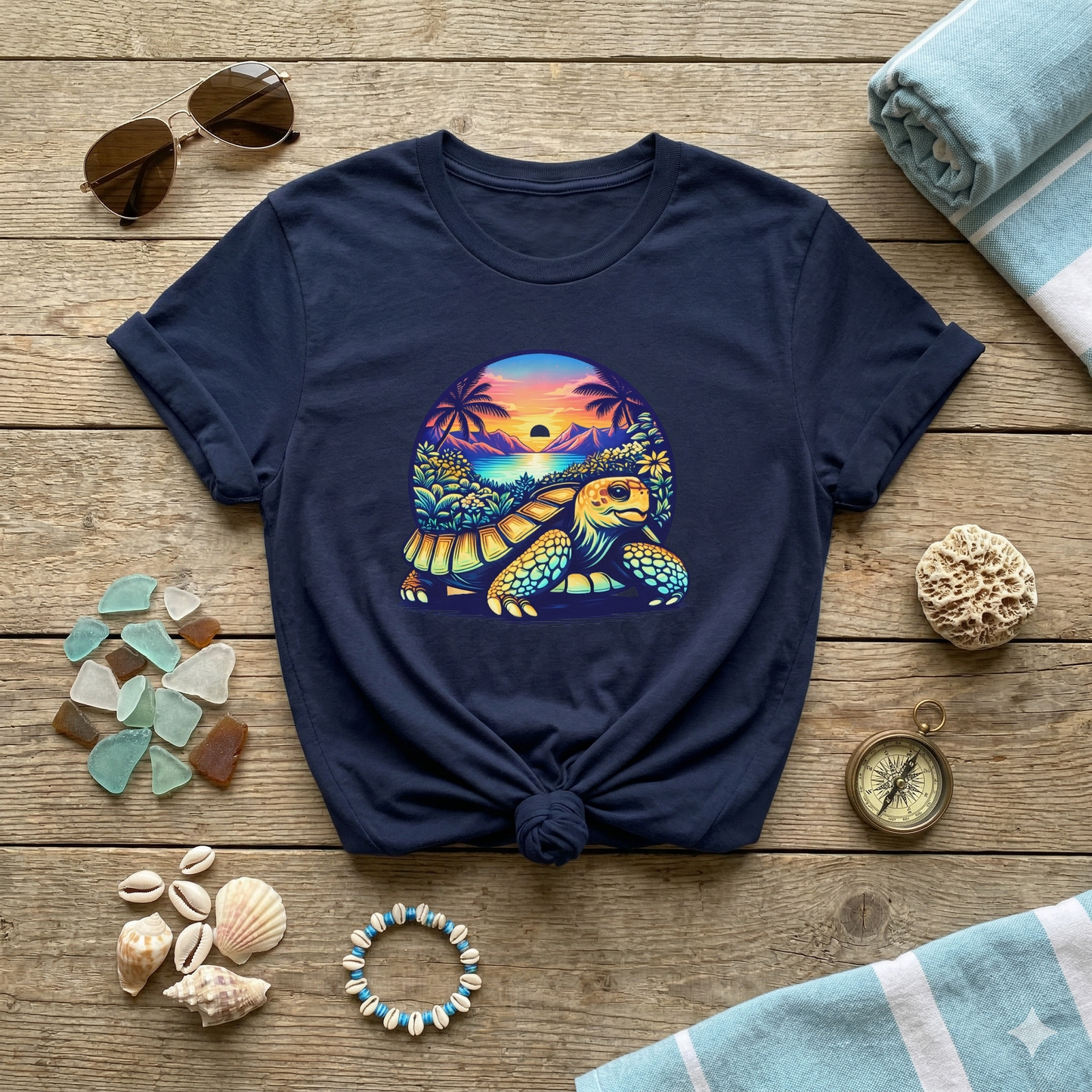 Sea Turtle Sunset Shirt, Beach Turtle Tee, Ocean Aesthetic Shirt, Coastal Graphic Tee, Tropical Sunset Shirt, Beach Lover Gift
